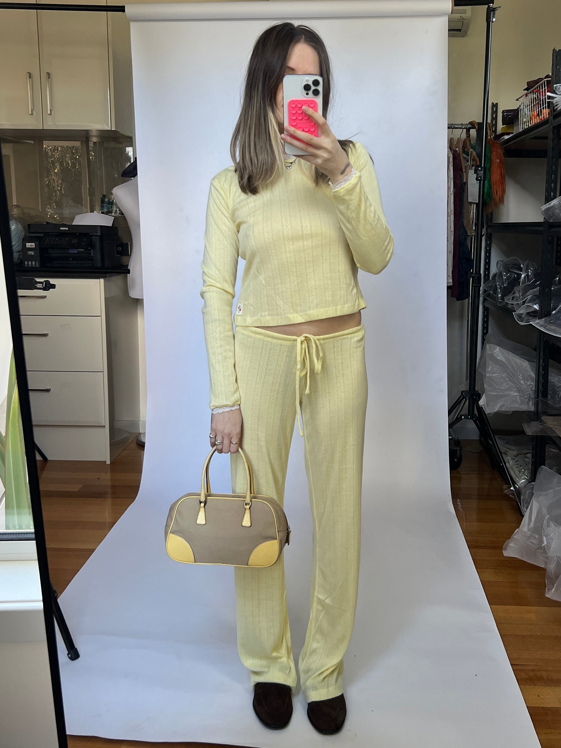 Pointelle Long Sleeve — Lemon