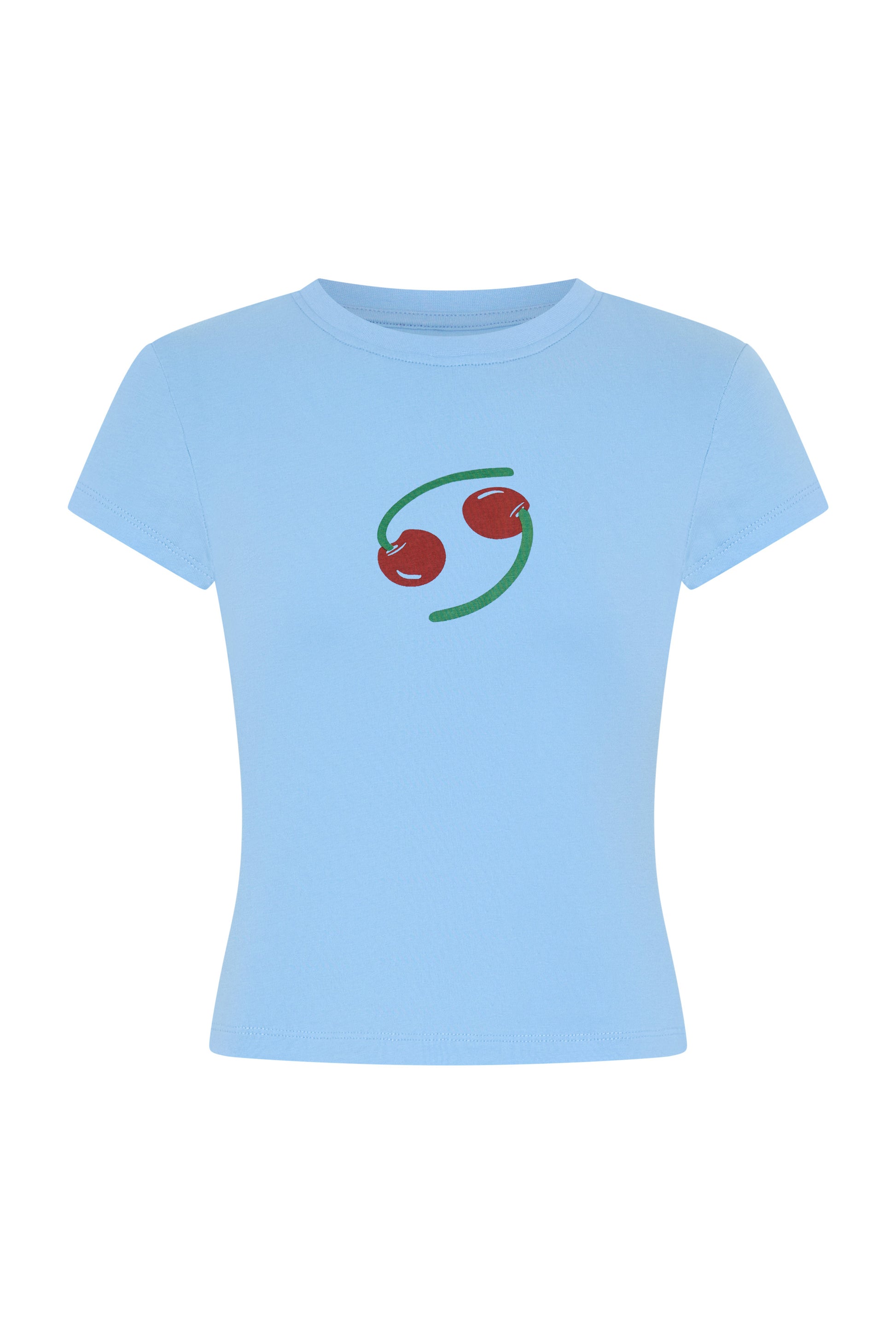 Iconic Cherry Tee - Baby Blue