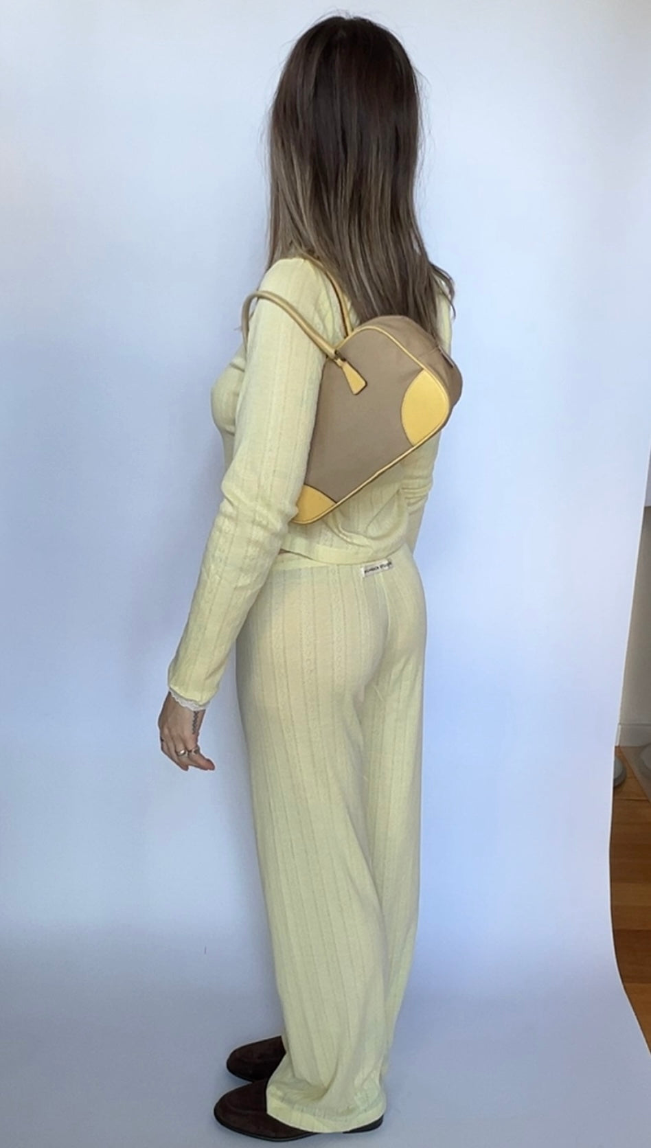 Dusty Lounge Pants — Lemon Pointelle