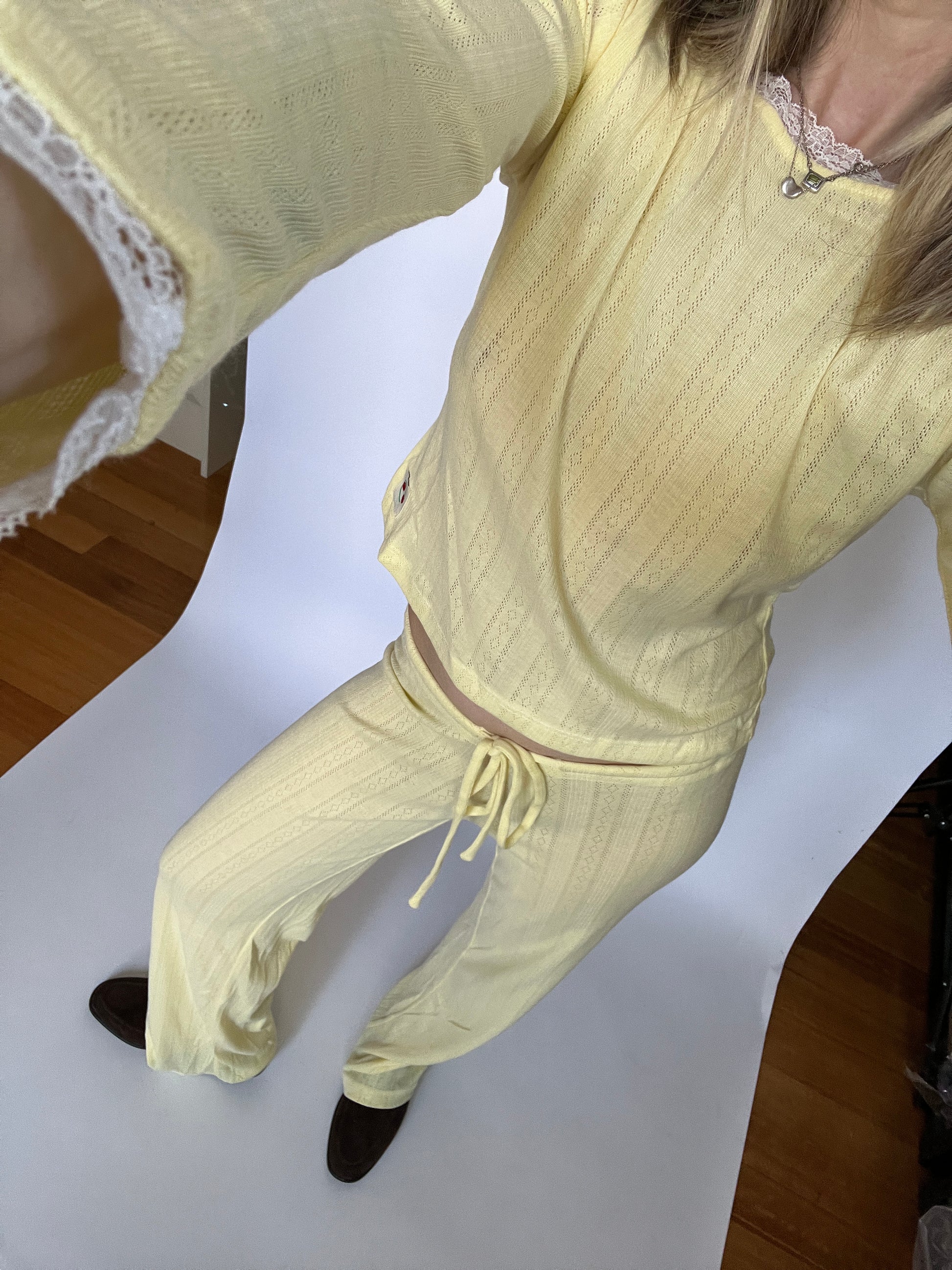 Pointelle Long Sleeve — Lemon