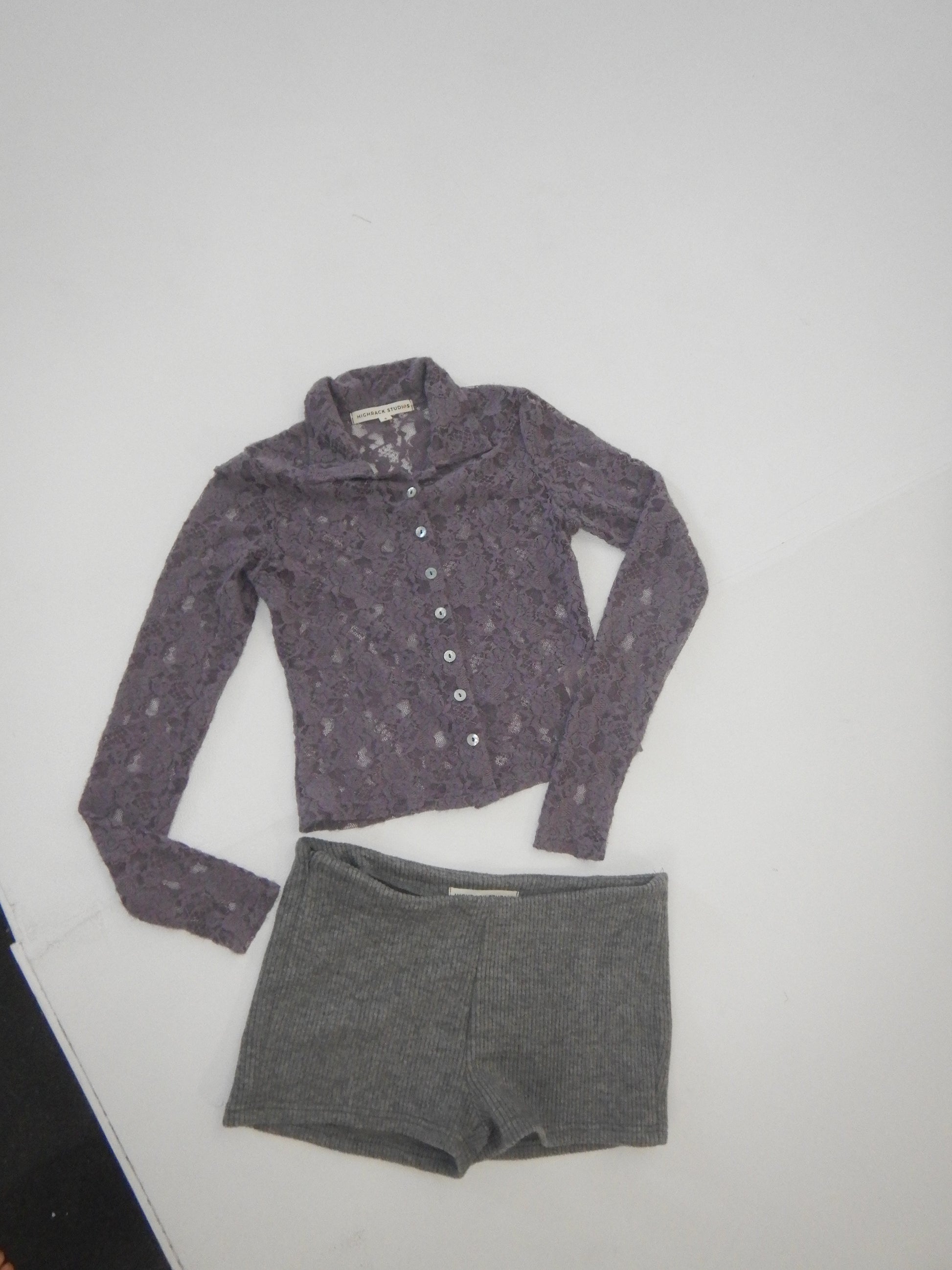 Tiny Shorts  — Grey Knit