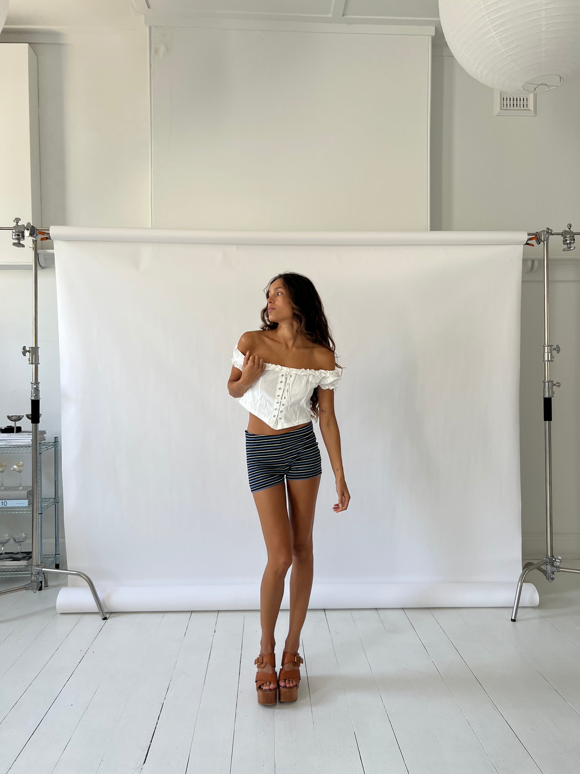Tiny Shorts  — Blue Stripe