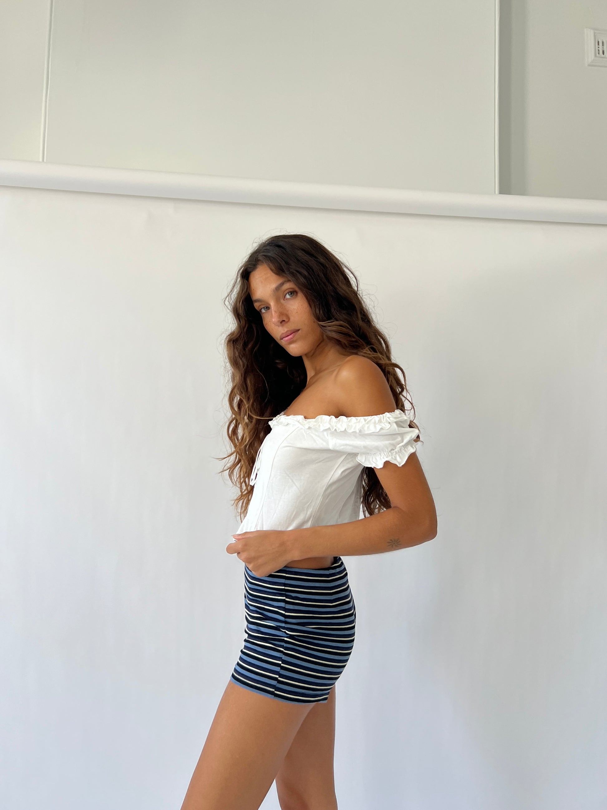 Tiny Shorts  — Blue Stripe