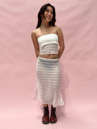 Zelda Mesh Skirt — White
