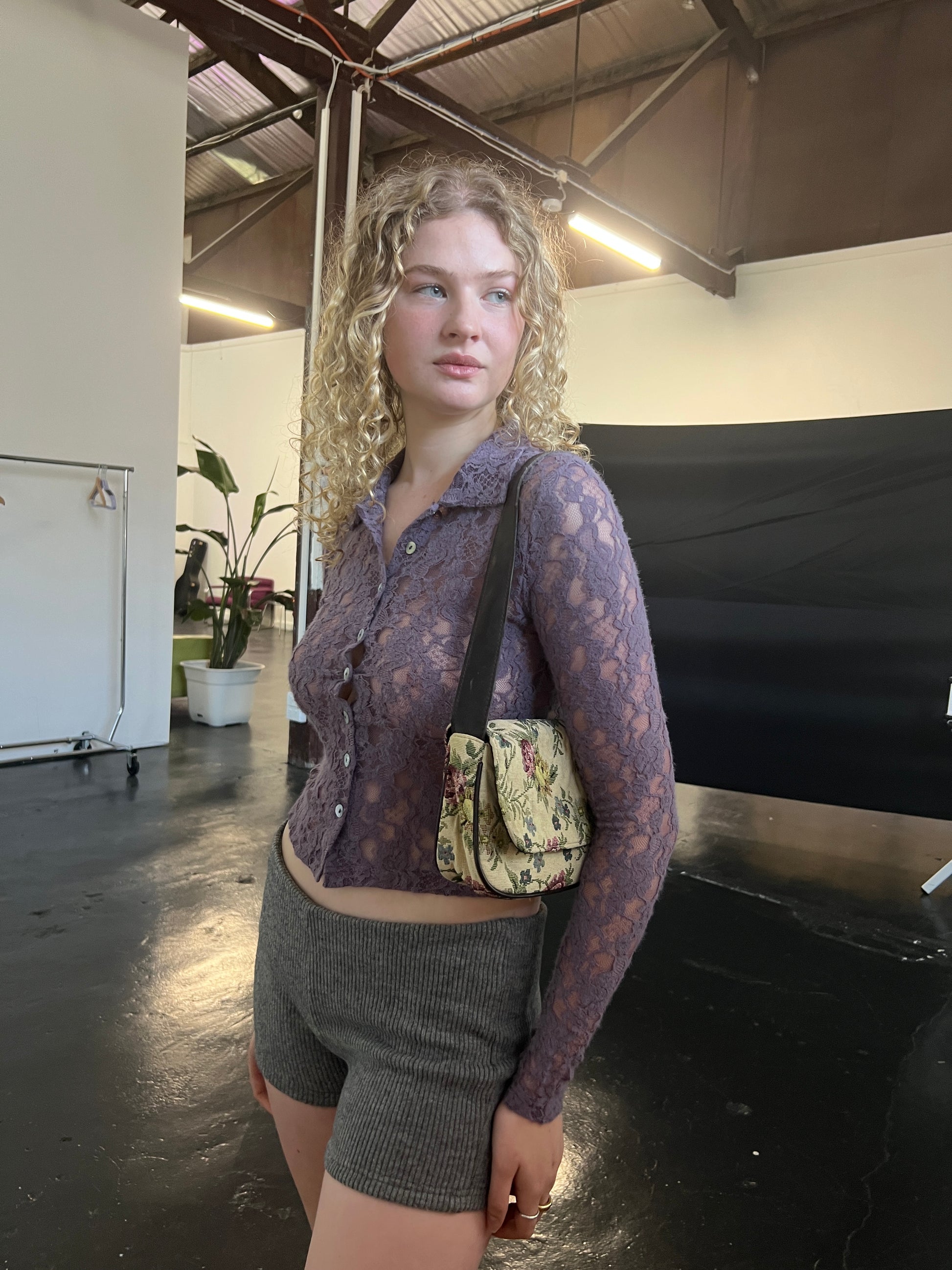 Tiny Shorts  — Grey Knit