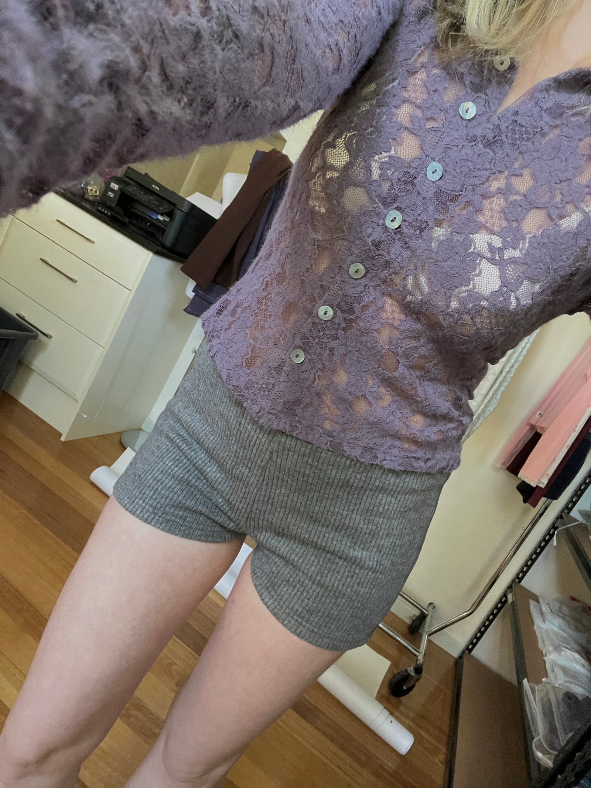 Tiny Shorts  — Grey Knit