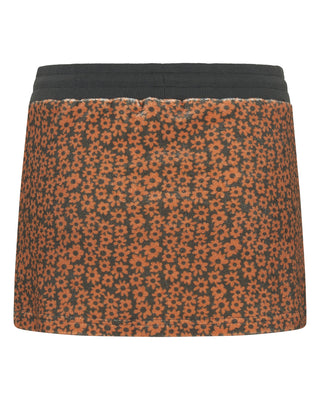 Malibu Mini Skirt — Brown Retro Flower