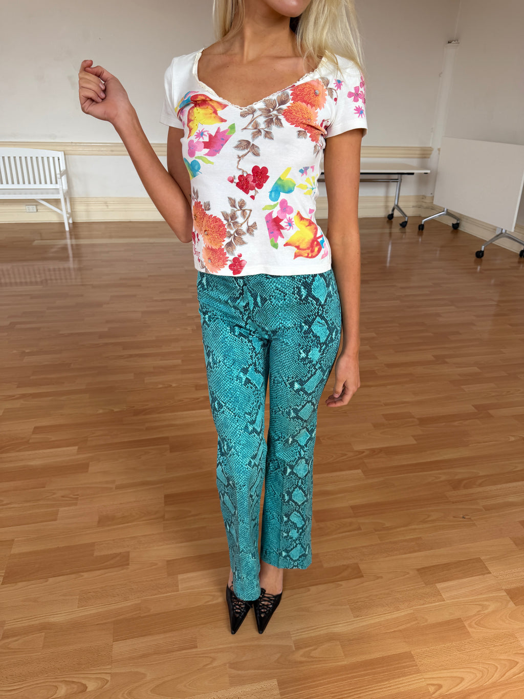 Gucci by Tom Ford SS00 Python Print Flared Pants
