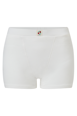 Sublime Rib Biker Shorts — White