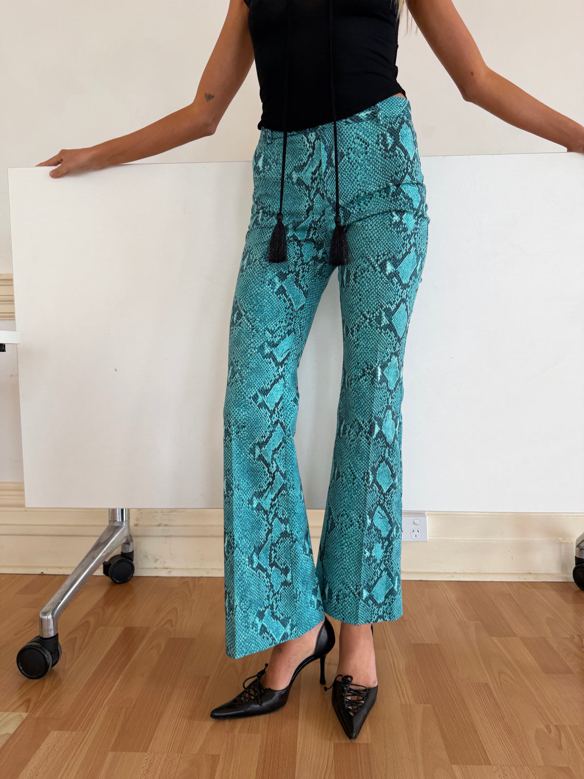 Gucci by Tom Ford SS00 Python Print Flared Pants