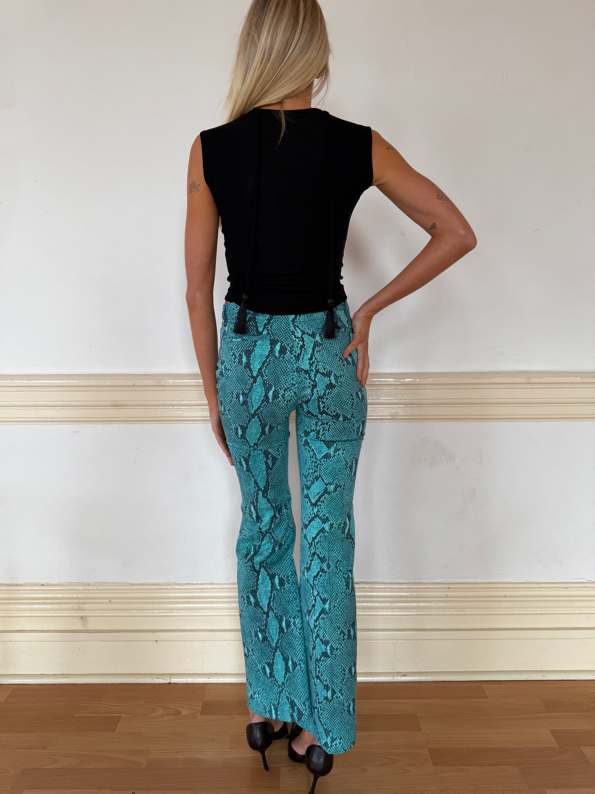 Gucci by Tom Ford SS00 Python Print Flared Pants