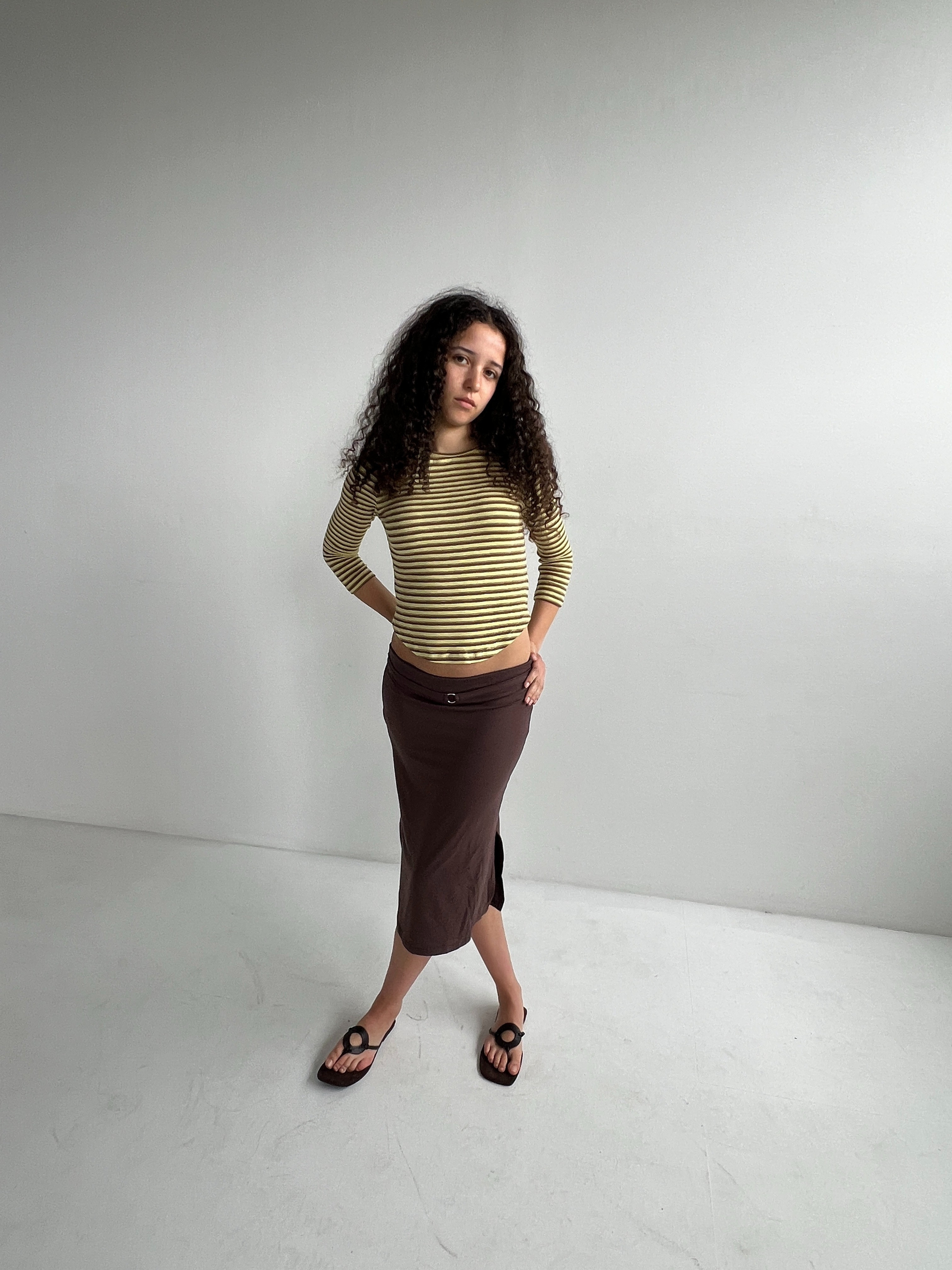 Aquila O'Ring Midi Skirt — Umber