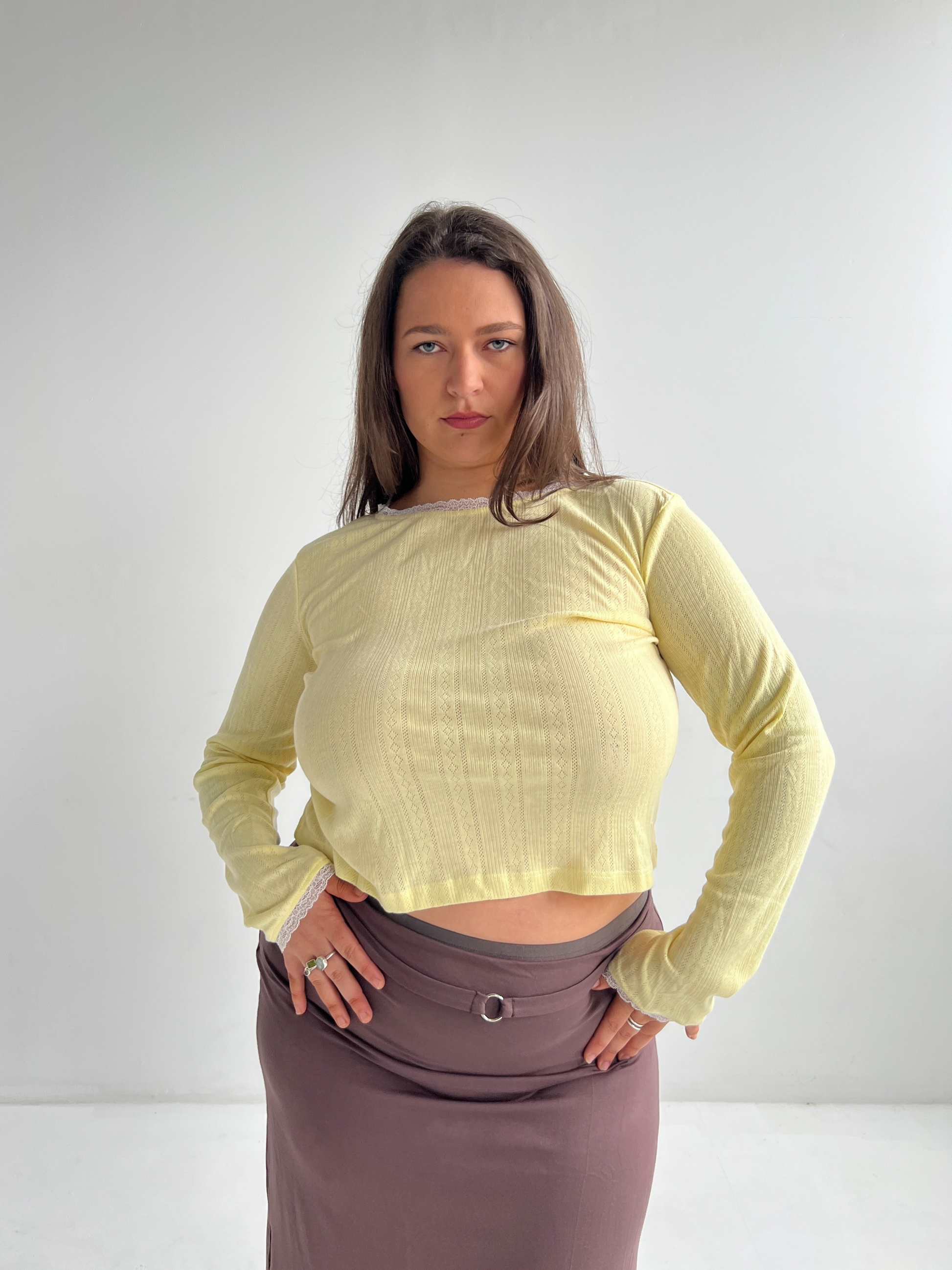Pointelle Long Sleeve — Lemon