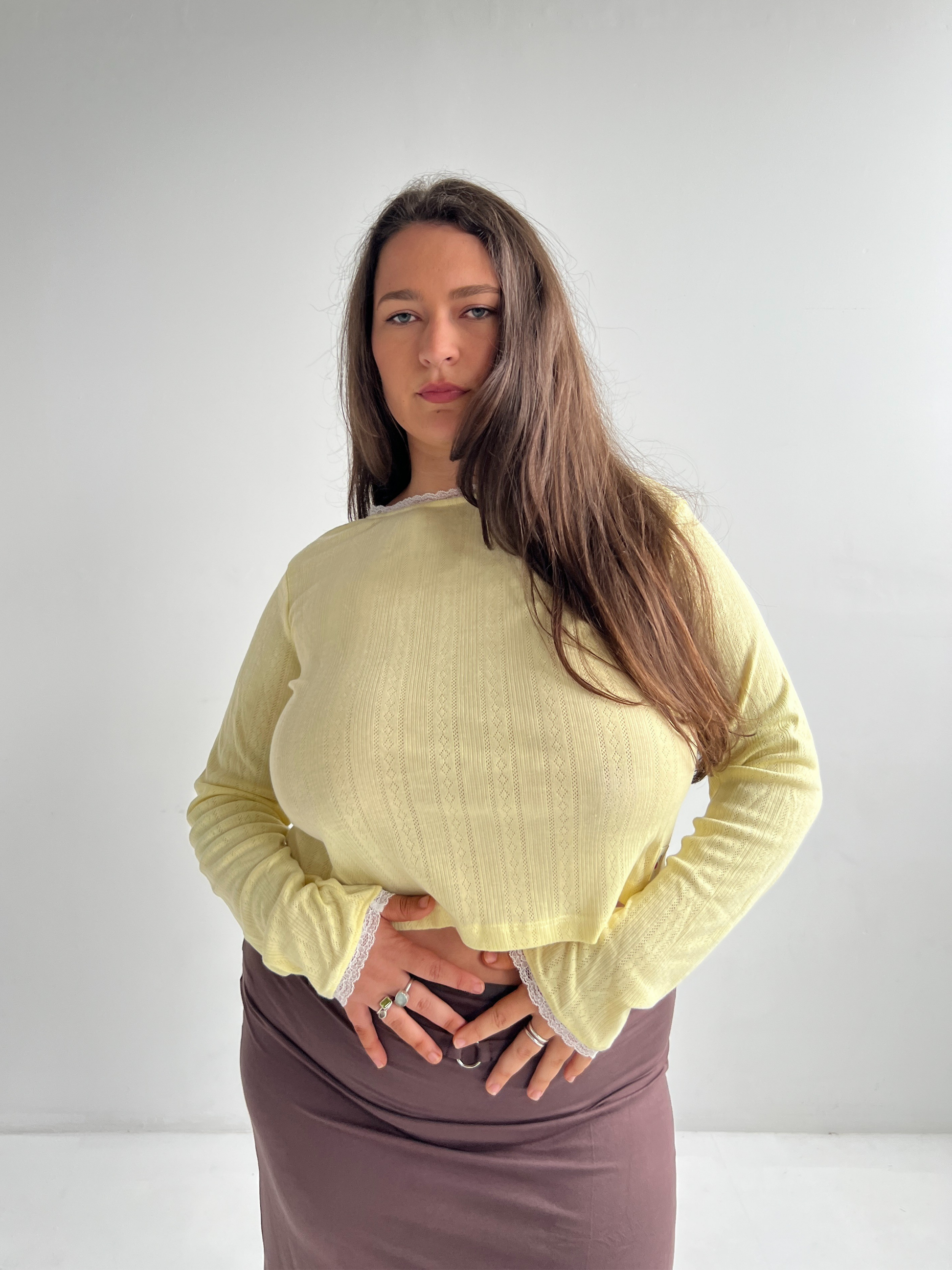 Pointelle Long Sleeve — Lemon