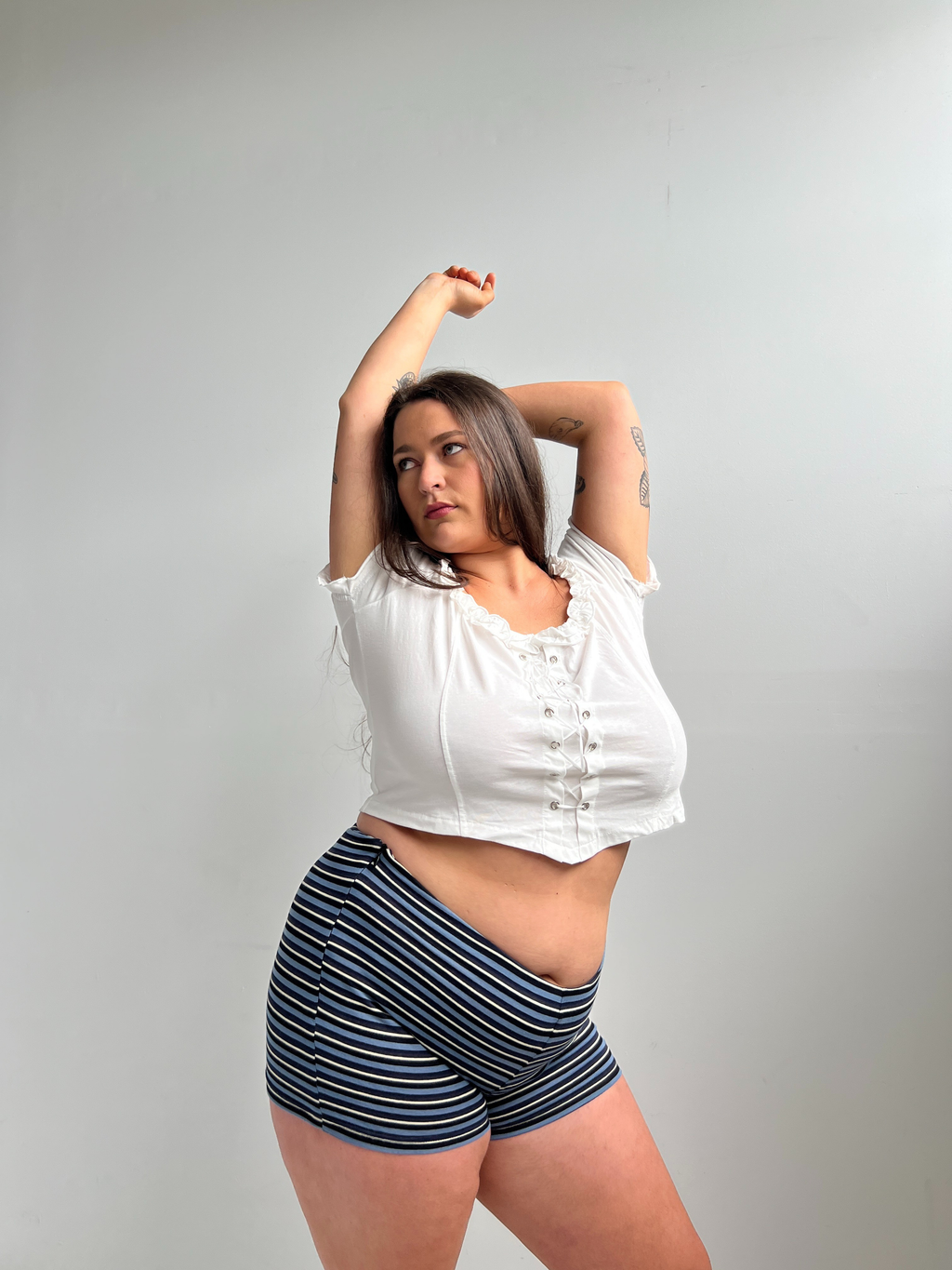 Tiny Shorts  — Blue Stripe