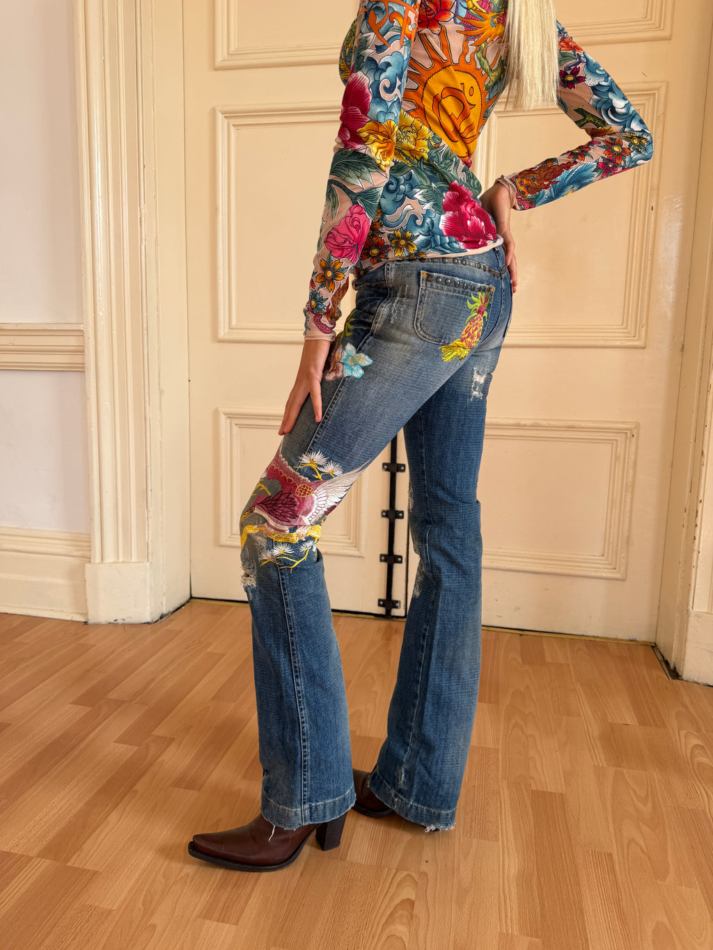 Dolce & Gabbana SS05 Honolulu Embroidered Jeans