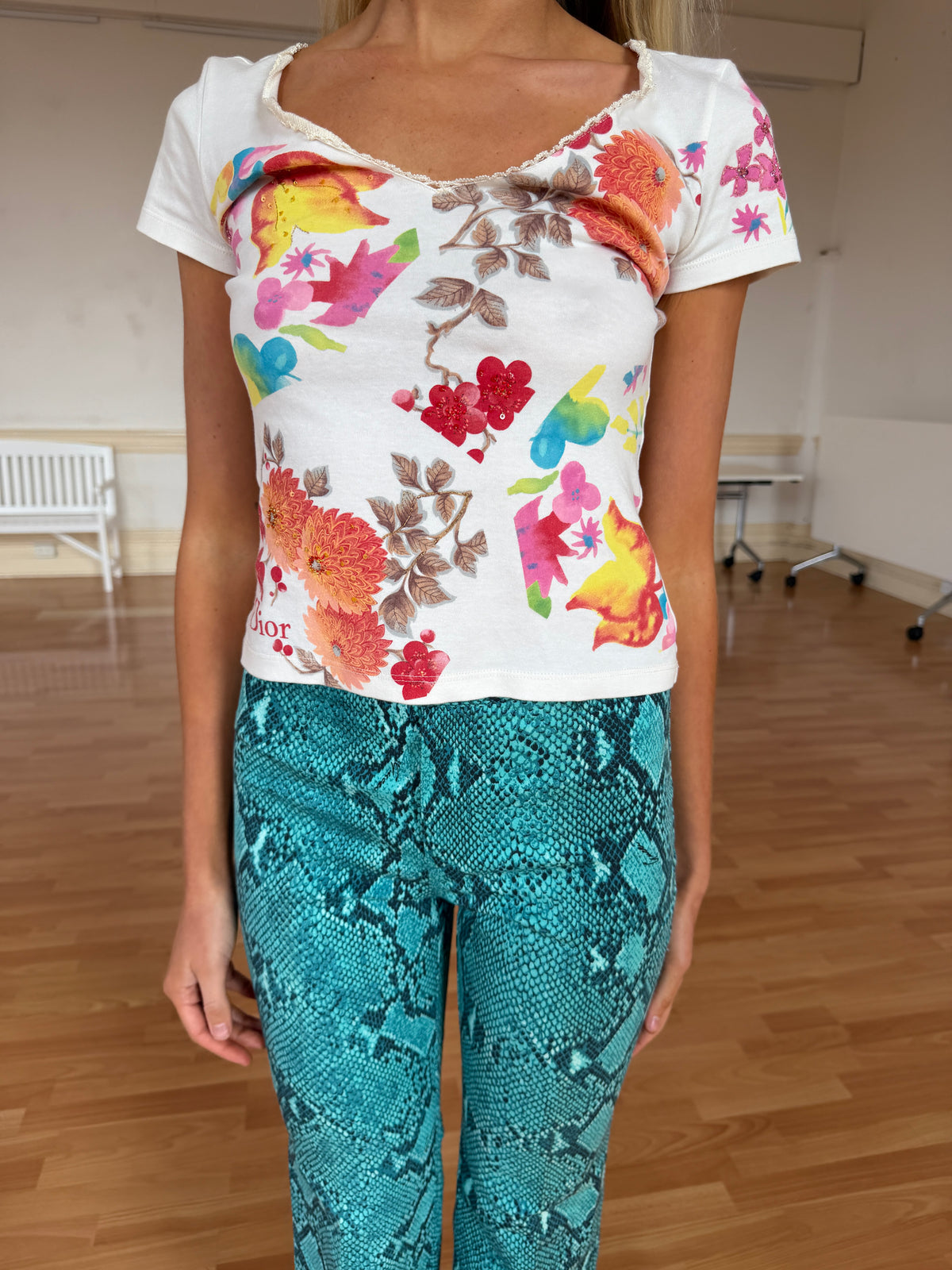 Gucci by Tom Ford SS00 Python Print Flared Pants