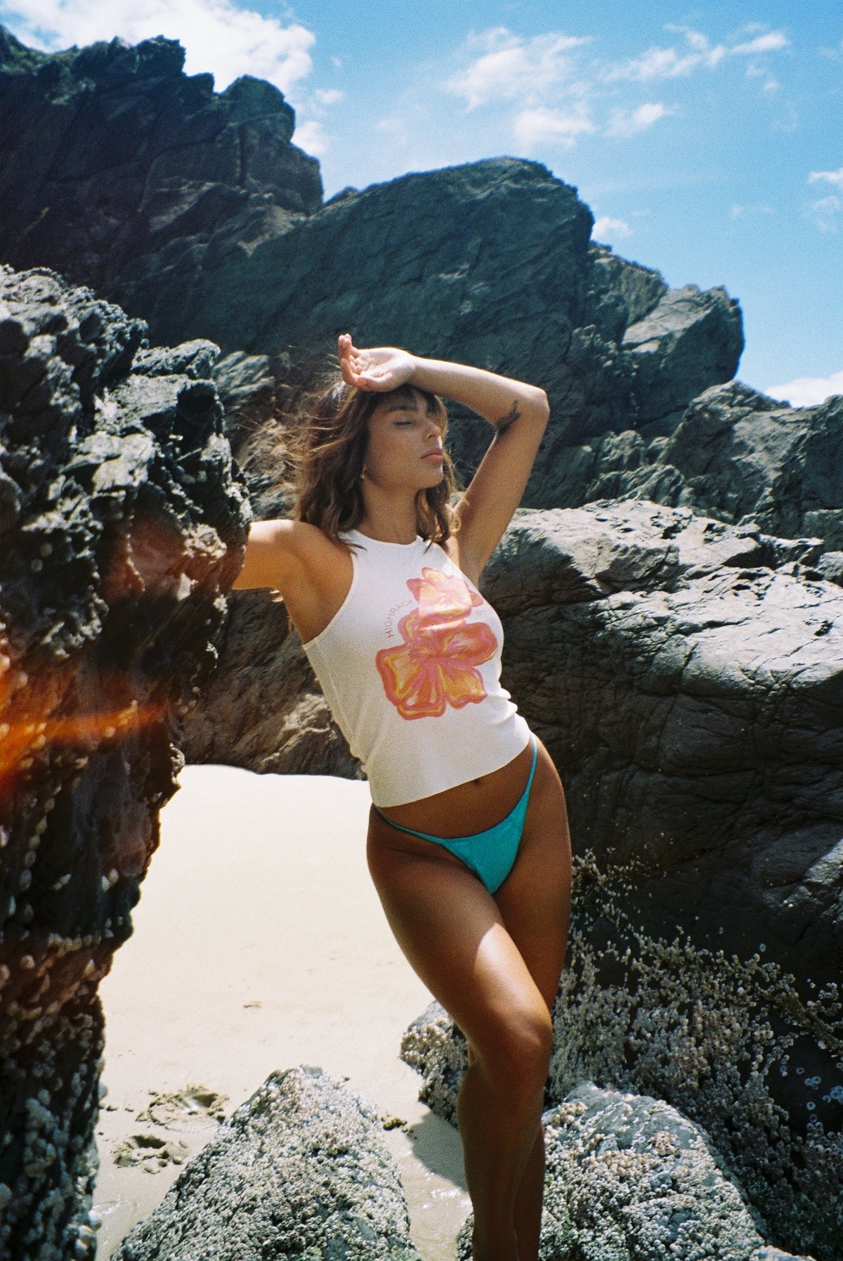Pegasus Panel Bottoms — Aqua Shine