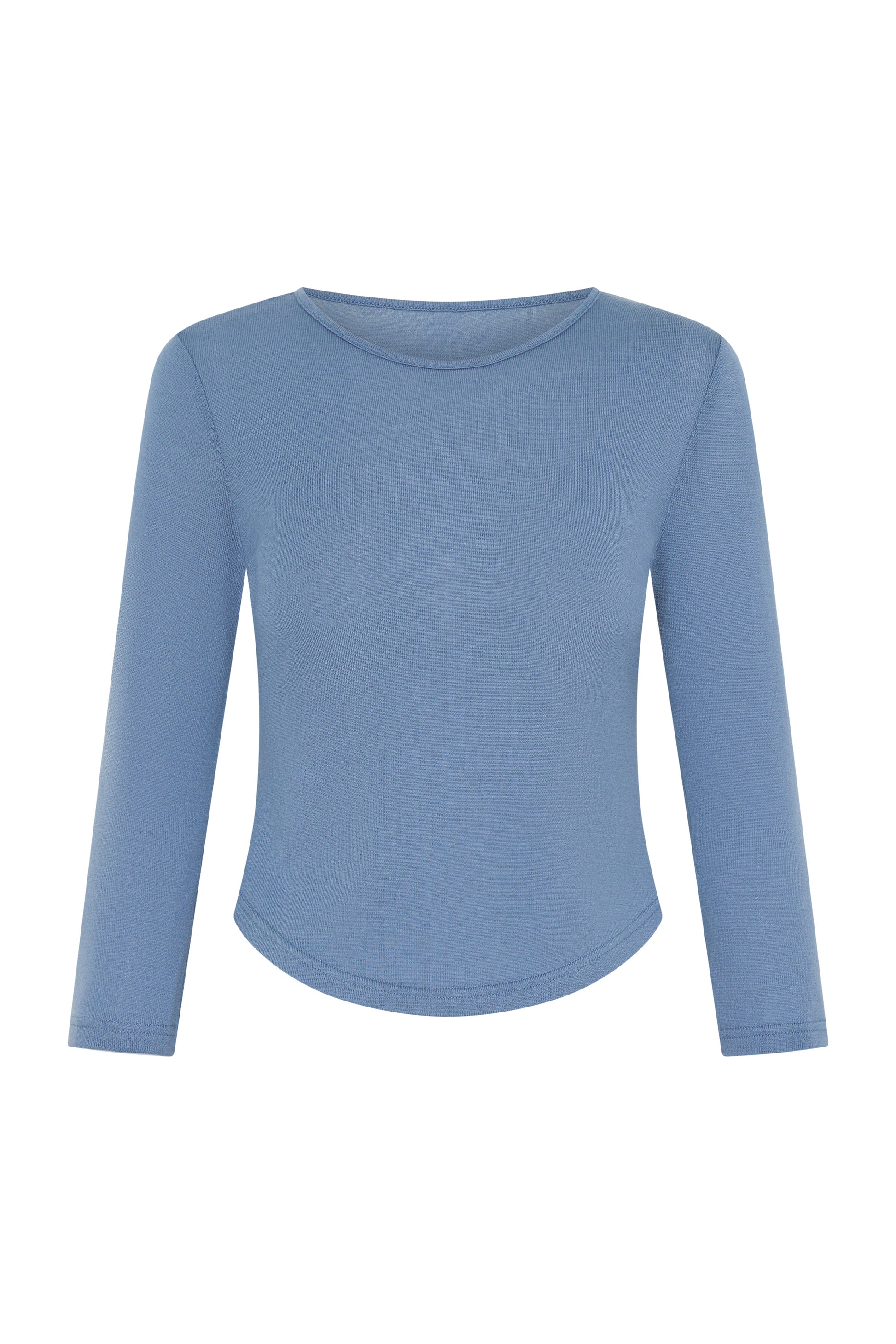 Wool 3/4 Sleeve Top — Cornflower