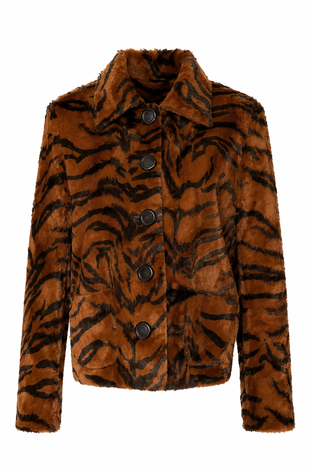 Tiger Print Faux Fur Jacket (S)