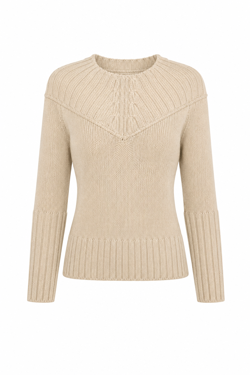 Yohji Yamamoto Vintage Beige Structured Knit Sweater (Fits XS/S)