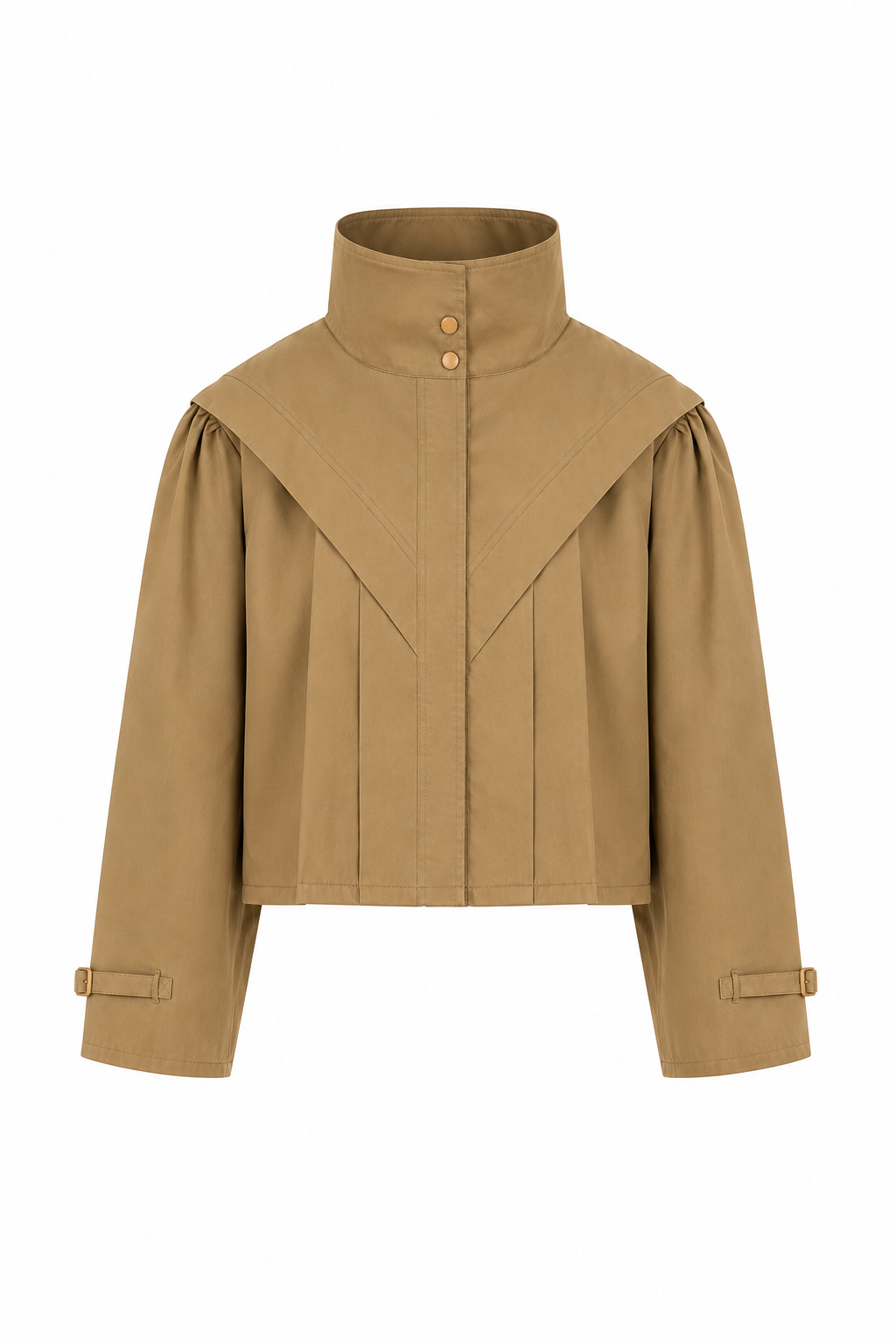 Vintage 80s/90s Khaki Structured Yoke Cropped Jacket (Fits S/M)