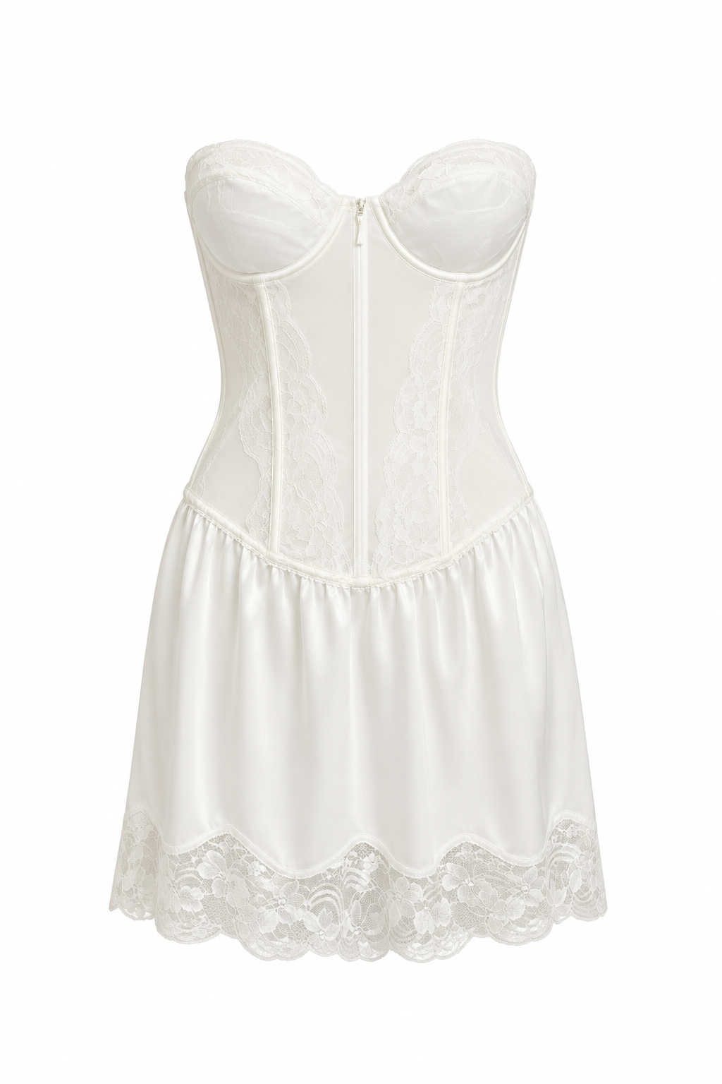 Deadstock White Lace Corset Lingerie Dress (Fits XS/S)