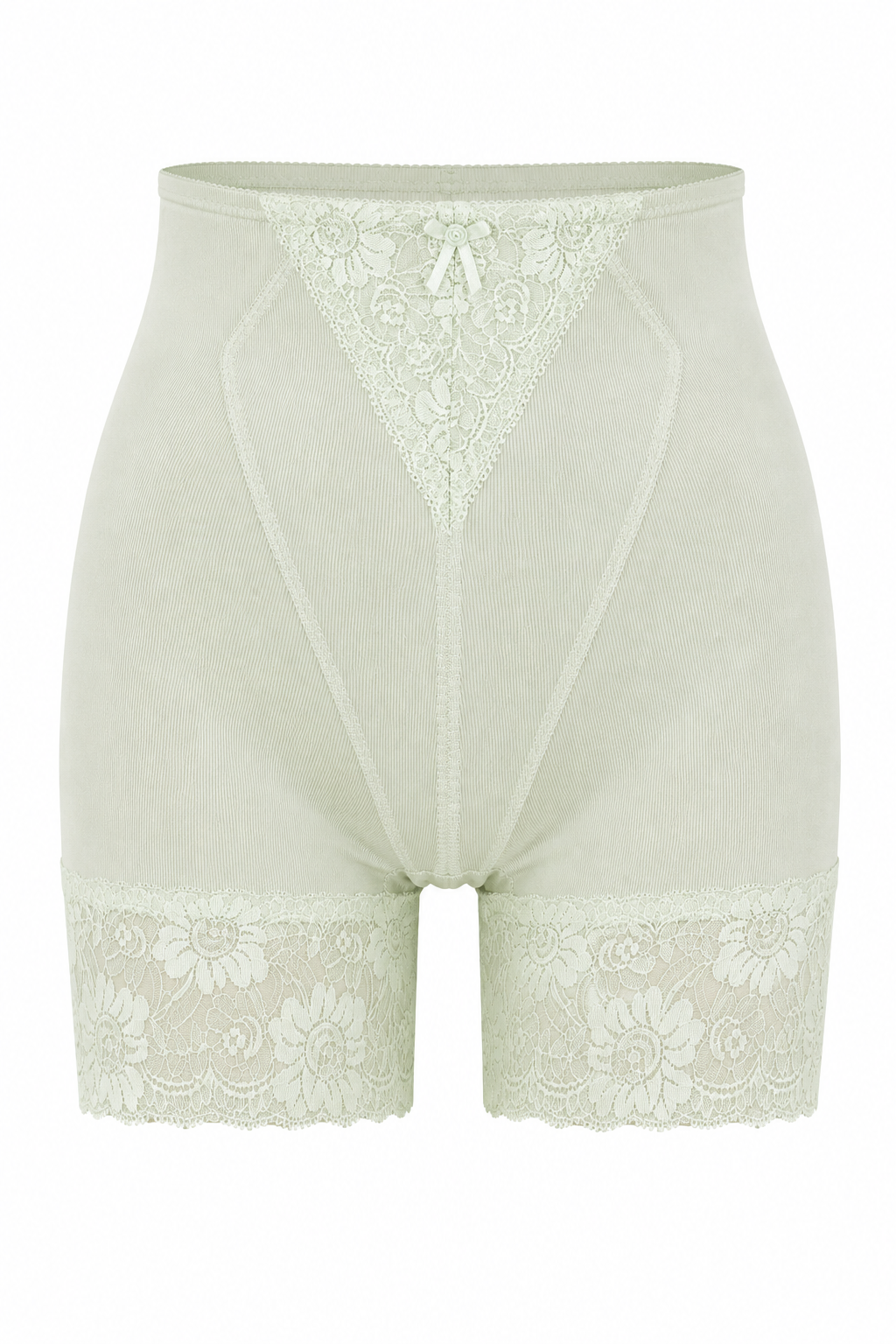 Vintage Japanese High-Waist Girdle Shorts in Pastel Green (Size XS/S)