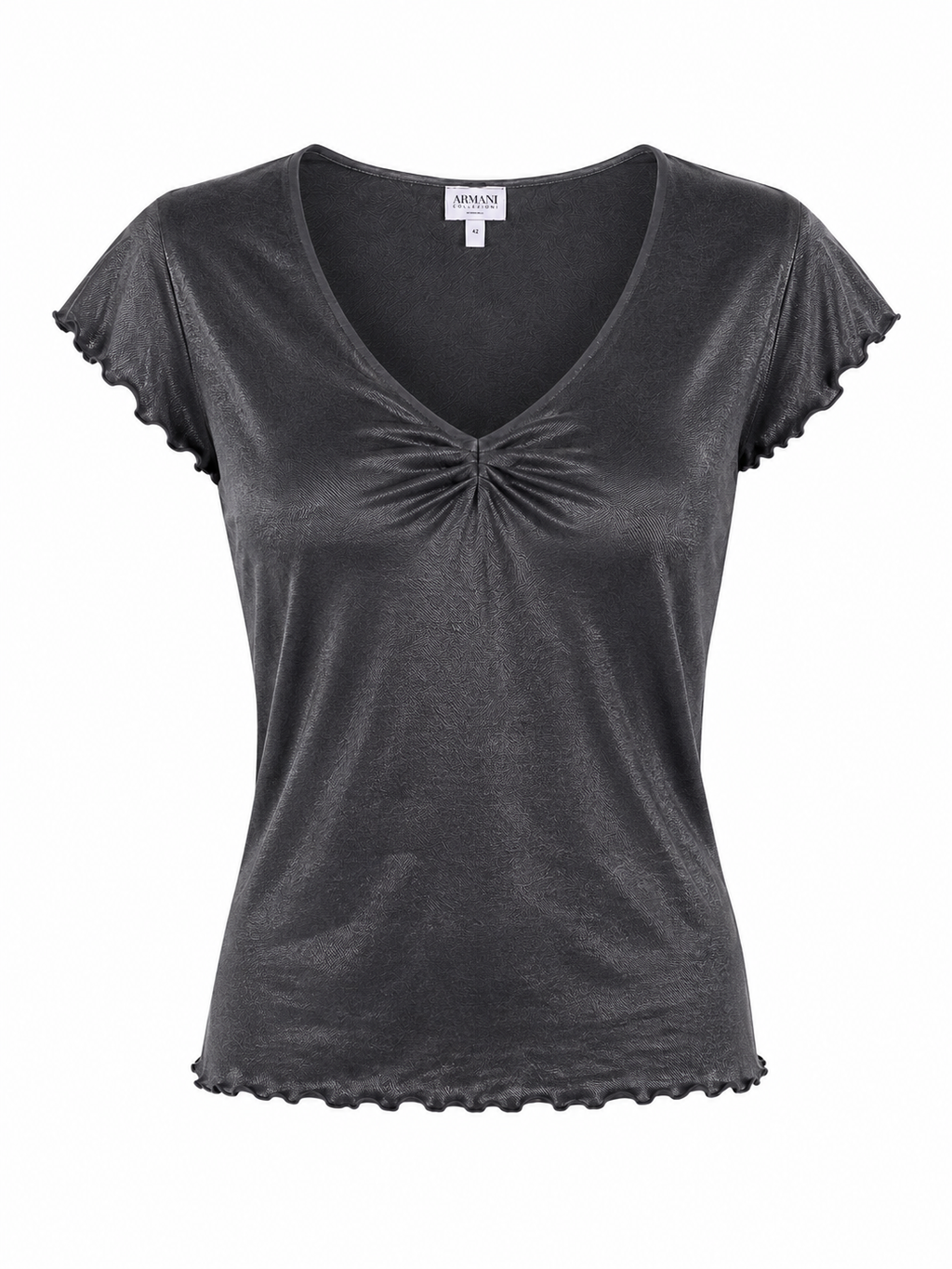 Vintage Armani Ruched Neckline Fitted Top (M)