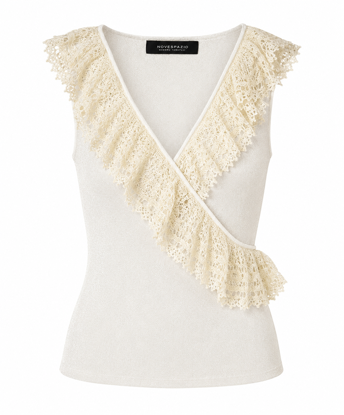 Lurex Lace Ruffle Knit Top (S-L)
