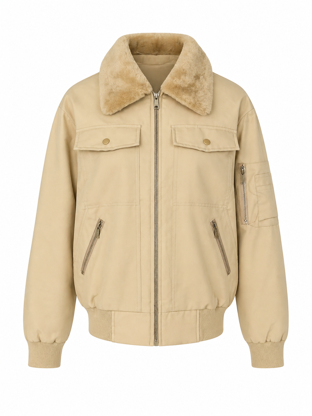 Deadstock Vintage Fleece-Lined Bomber Jacket (L)
