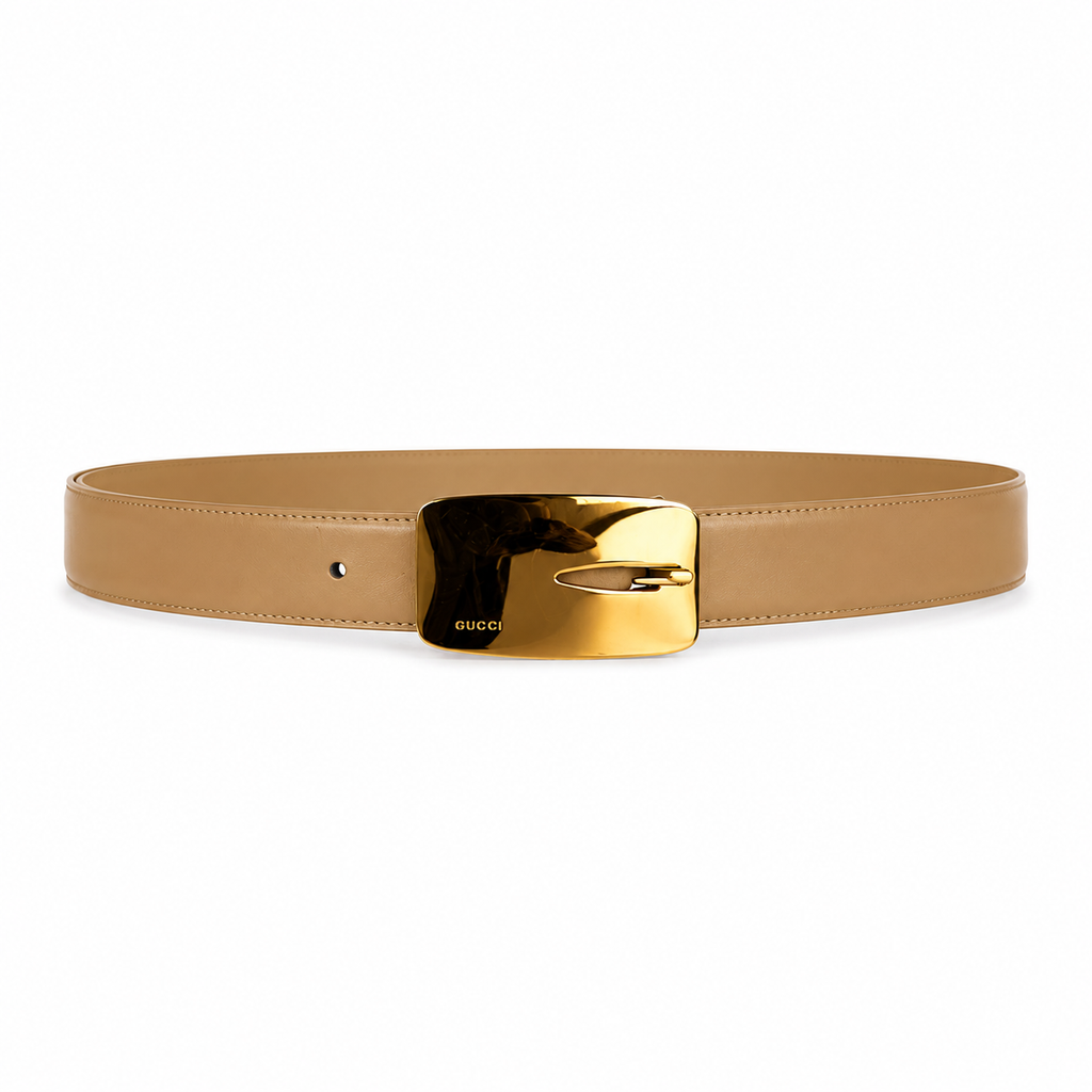 Gucci 1996 AW Tom Ford Era Archive Belt in beige Leather