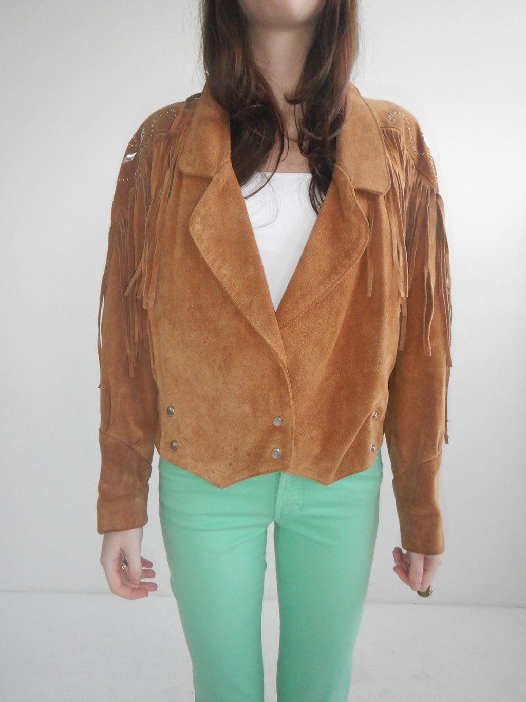Vintage Brown Tan Suede Jacket (XS-M)