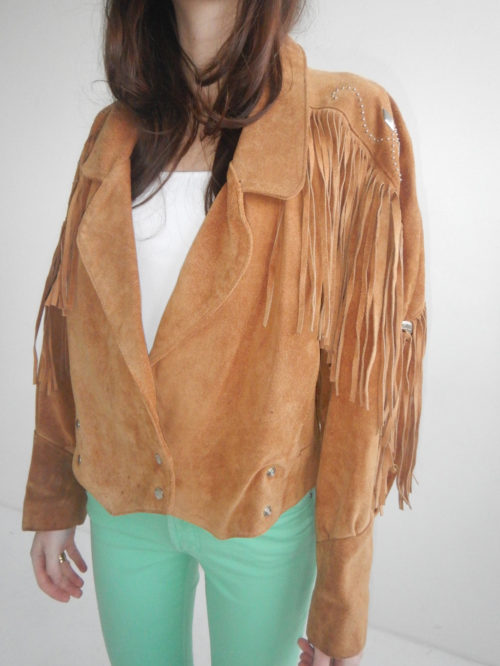 Vintage Brown Tan Suede Jacket (XS-M)