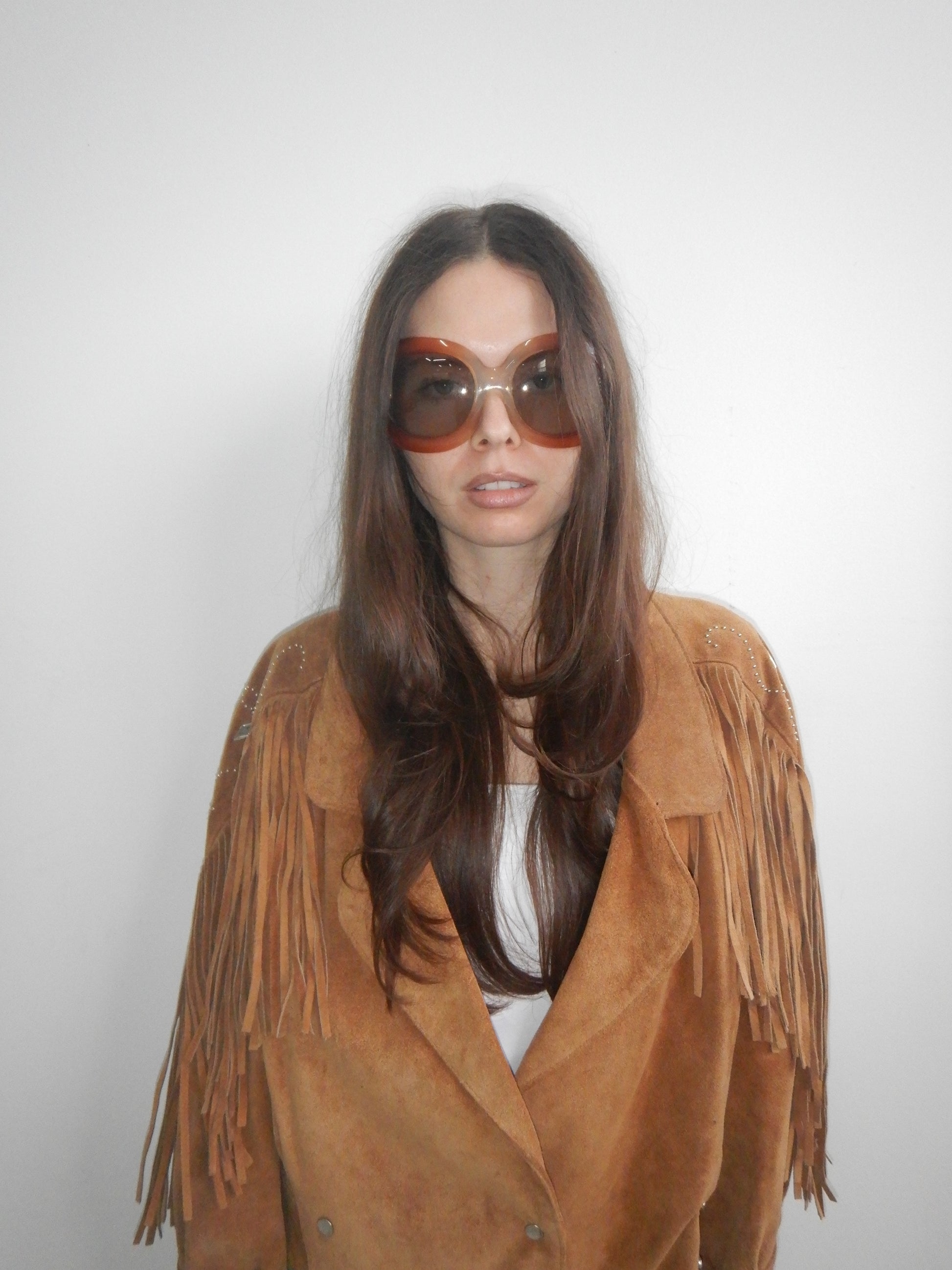 Vintage Brown Tan Suede Jacket (XS-M)