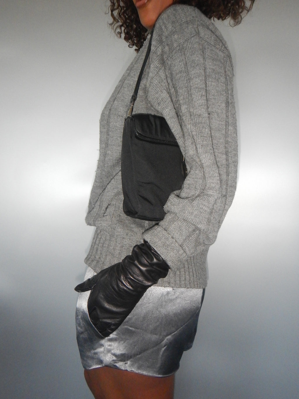 YSL Vintage Grey Wool Knit Sweater (L)