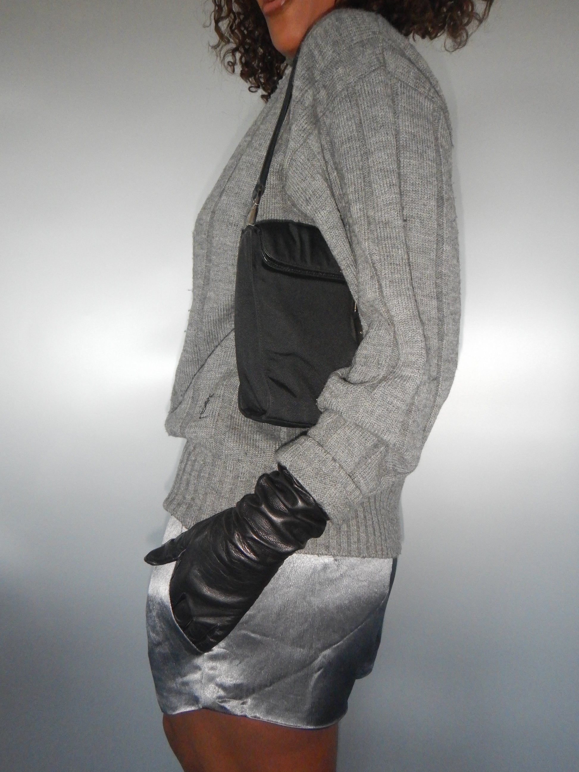 YSL Vintage Grey Wool Knit Sweater (L)