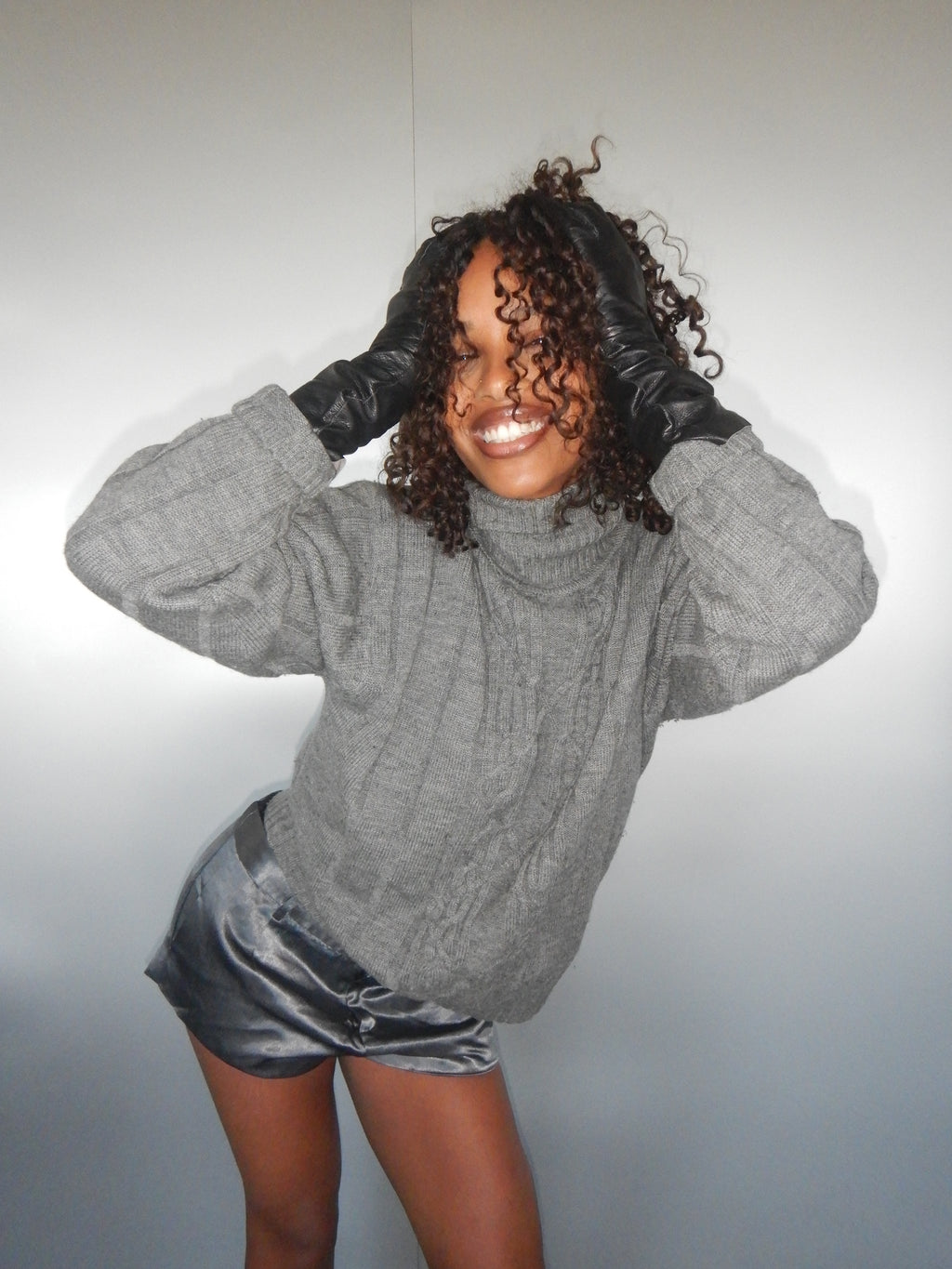 YSL Vintage Grey Wool Knit Sweater (L)
