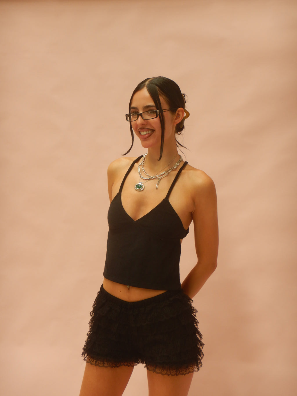 Peggy Backless Top — Midnight