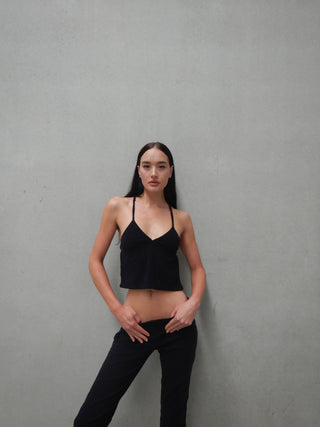 Peggy Backless Top — Midnight