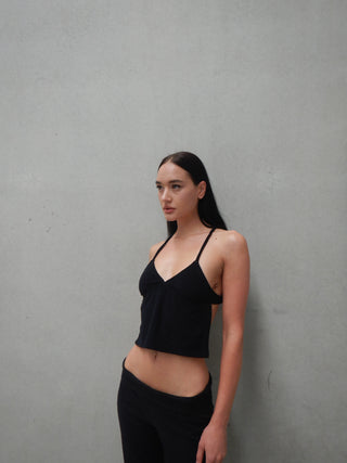 Peggy Backless Top — Midnight