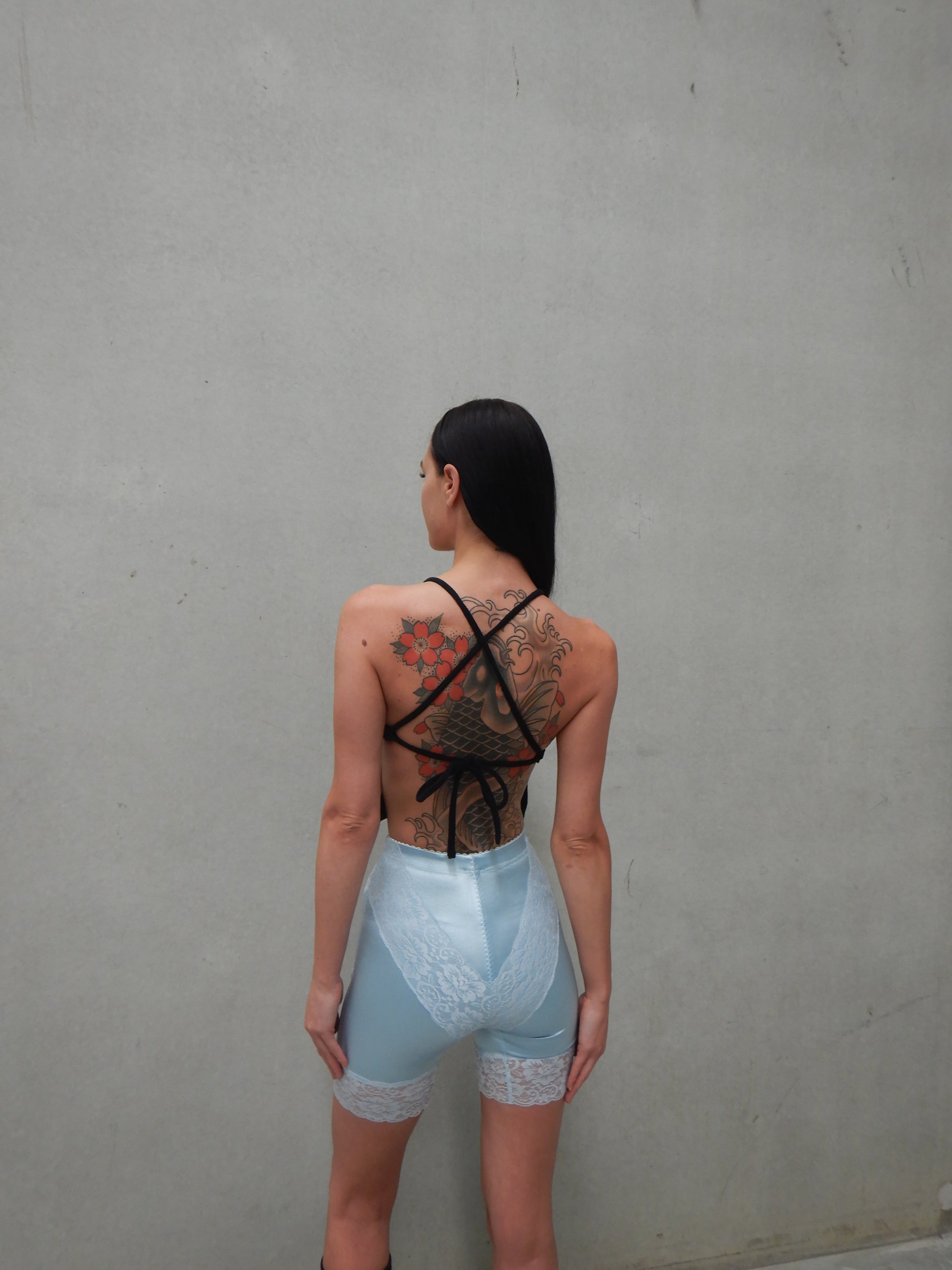 Lace Biker Shorts — Baby Blue