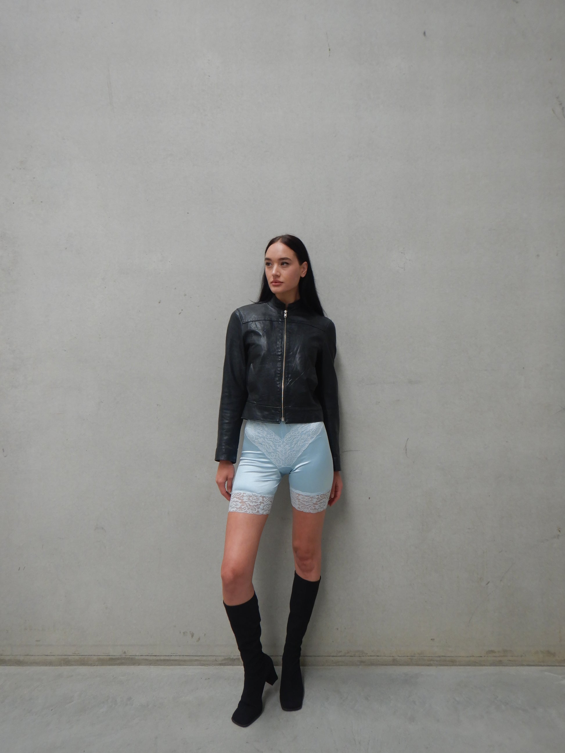 Lace Biker Shorts — Baby Blue