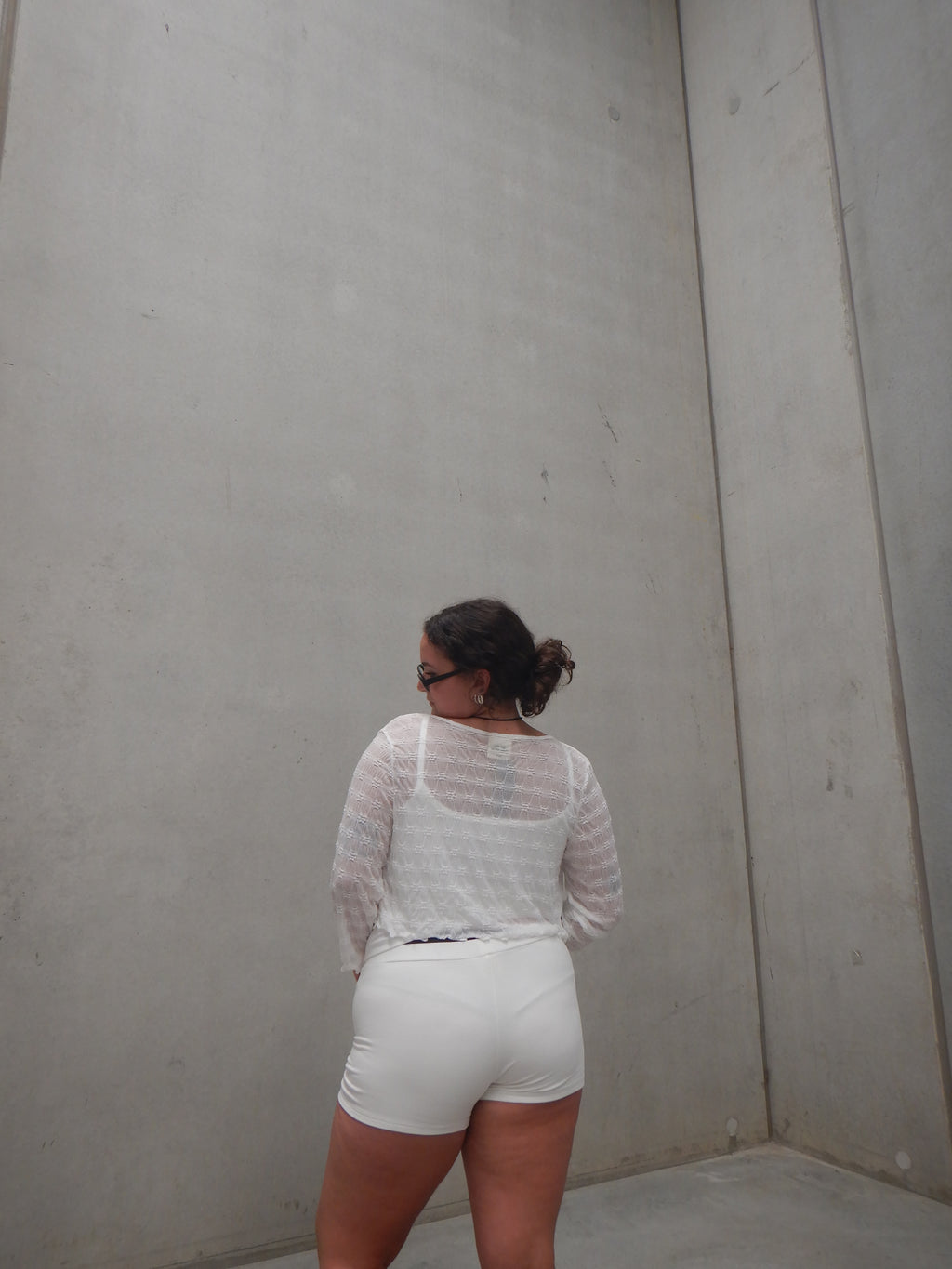 Sublime Rib Biker Shorts — White