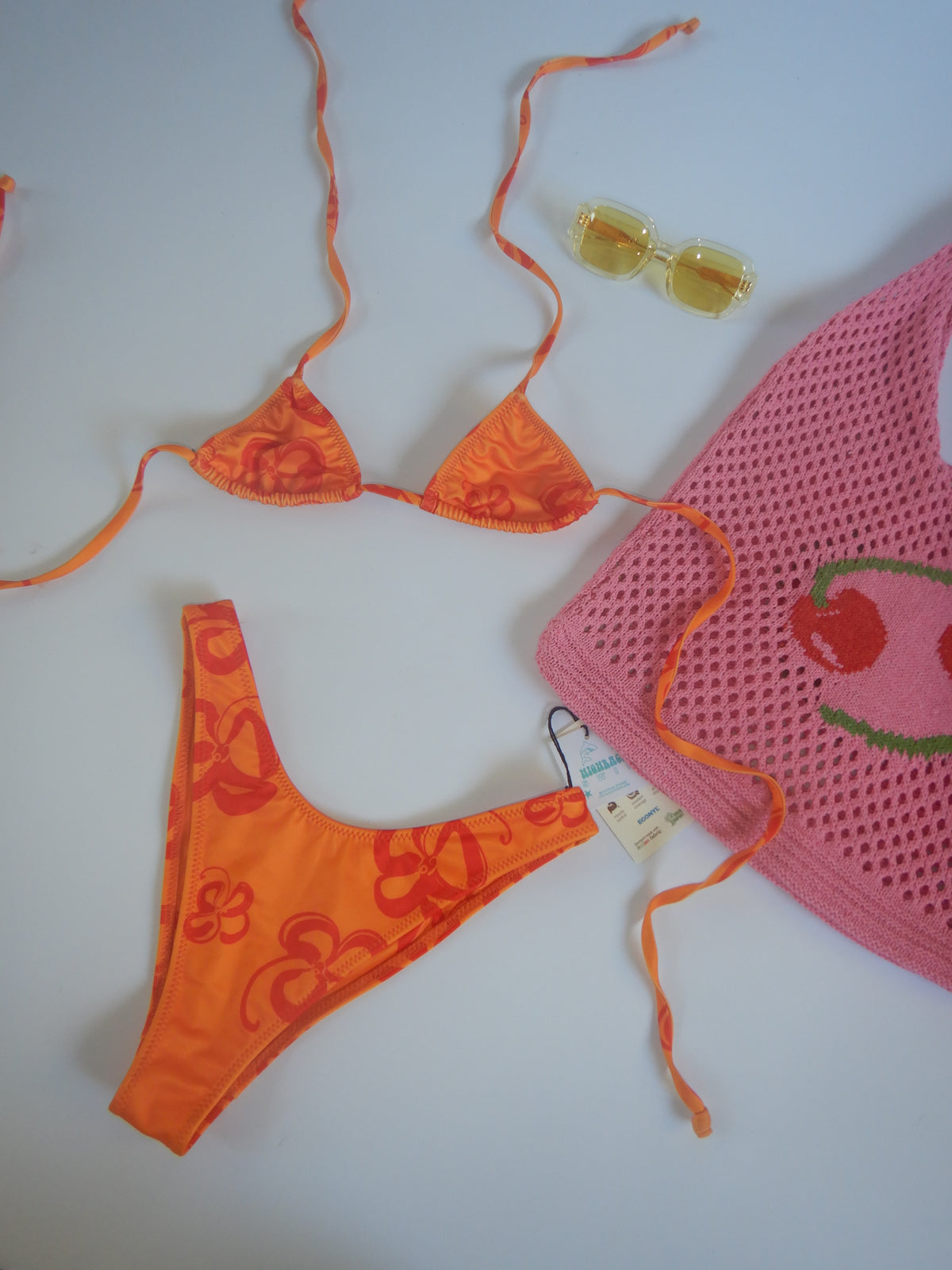 Dolphin Magic 80's Bottoms — Sunset Flower