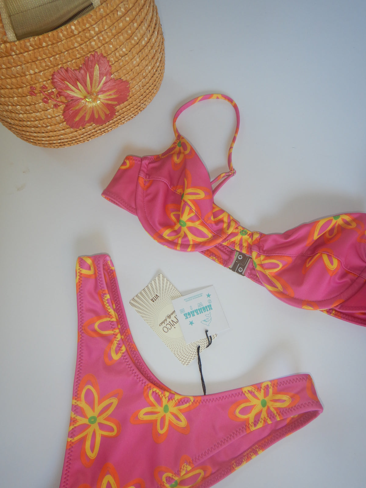 Dolphin Magic 80's Bottoms — Pink Flower