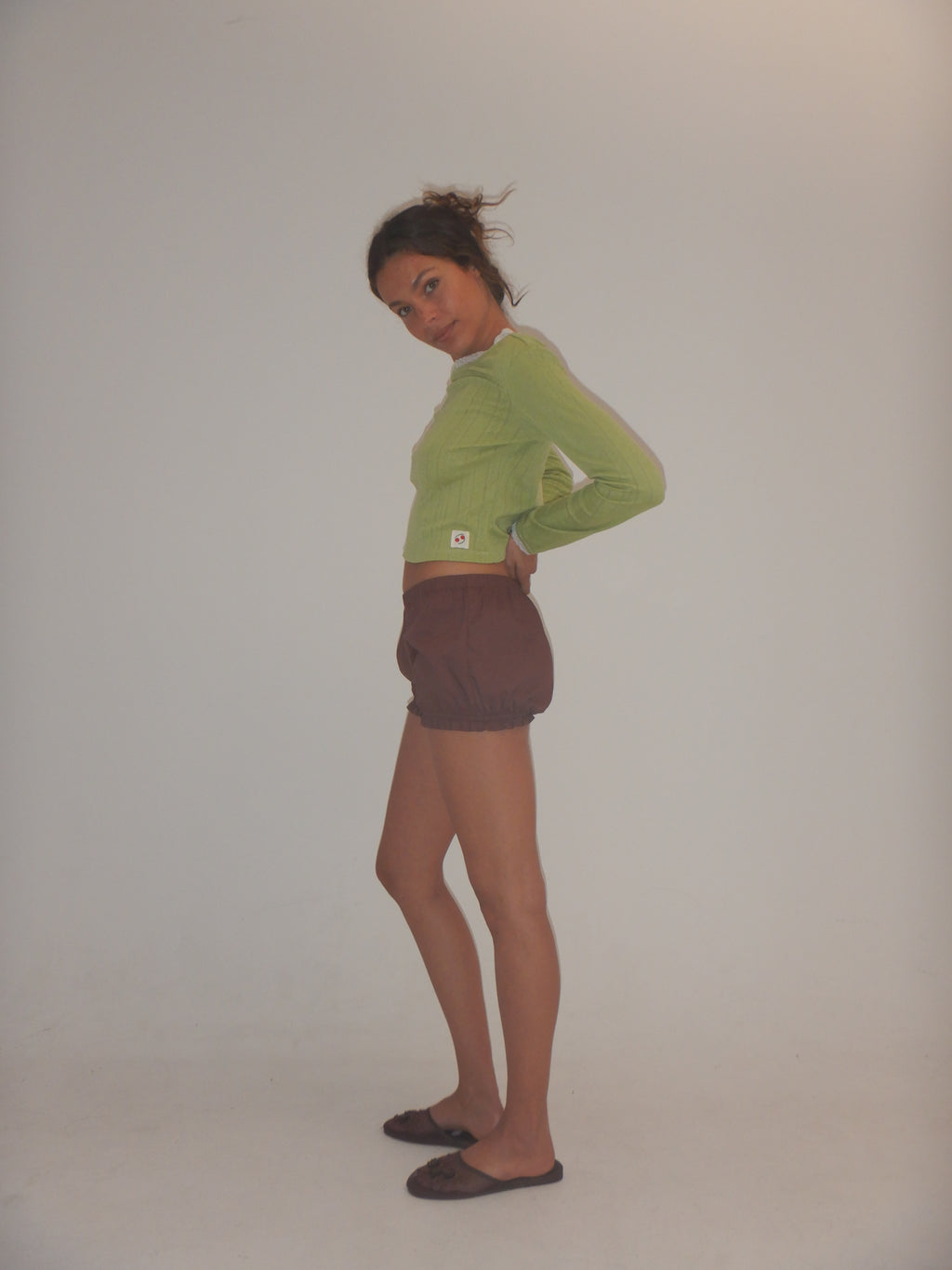 Pointelle Long Sleeve — Matcha