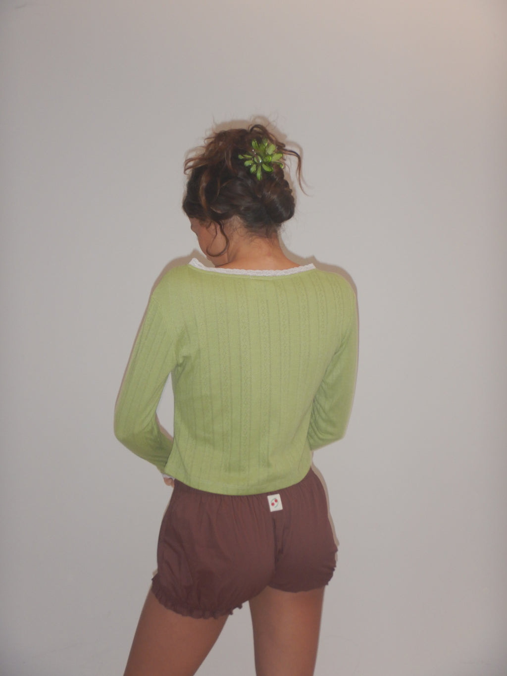 Pointelle Long Sleeve — Matcha