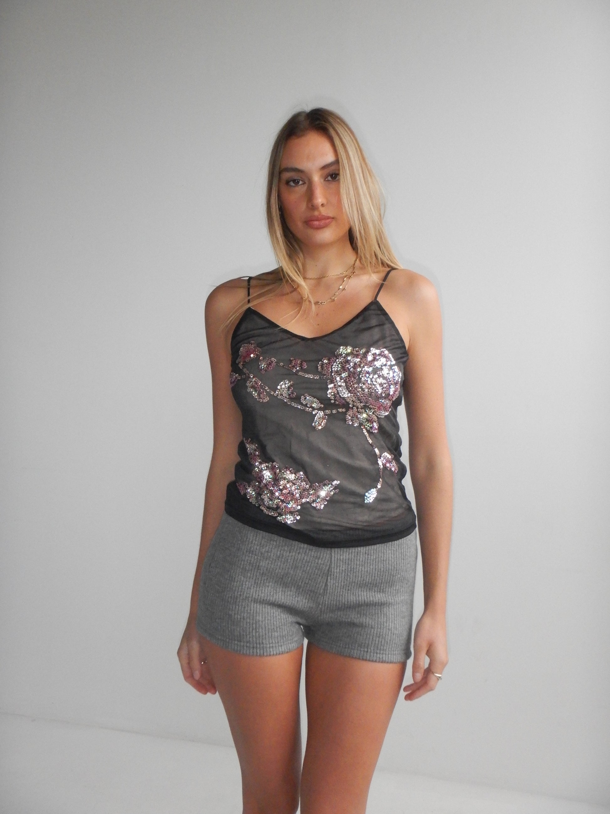 Tiny Shorts  — Grey Knit