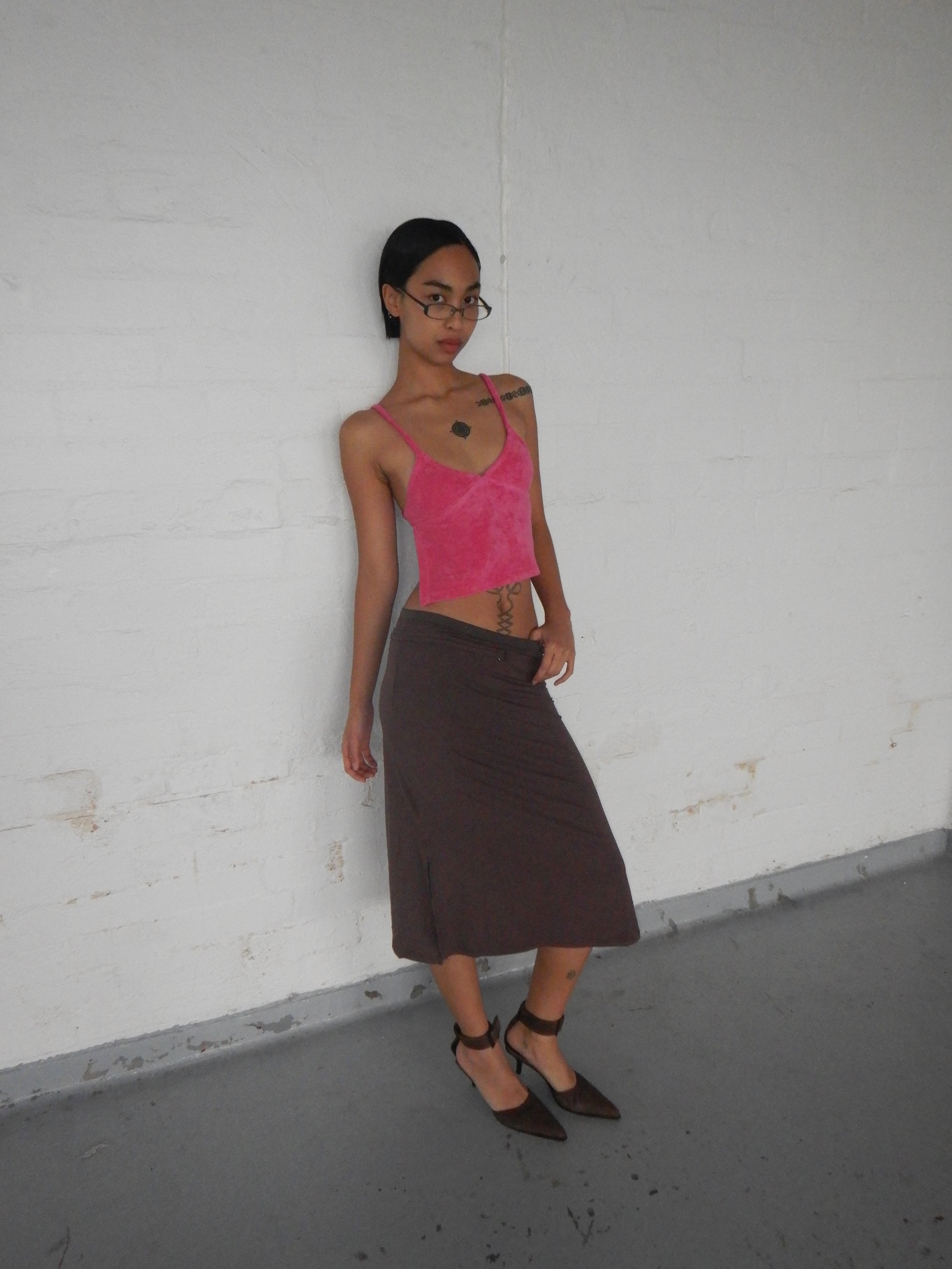 Aquila O'Ring Midi Skirt — Umber